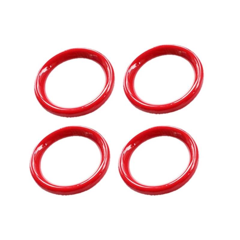 YYEFNMAZ 2 Stücke/4 Stücke Kompatibel for Mini -Countryman R60 Paceman R61 Auto Innentürgriff Ring Abdeckung Dekoration Teile Zubehör Aufkleber Aufkleber(R60 Red) von YYEFNMAZ