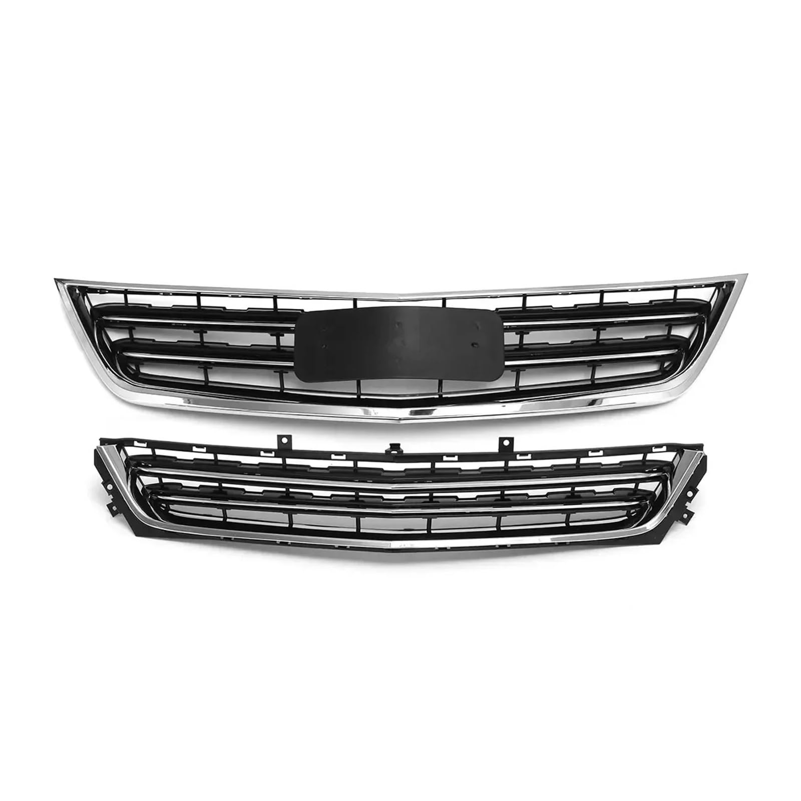 YYEFNMAZ 2X Auto-Frontstoßstangen-Ober- und Untergrill-Ersatz, kompatibel mit Impala 2014-2020, Frontstoßstangen-Mitten-Renngrills(Silver) von YYEFNMAZ