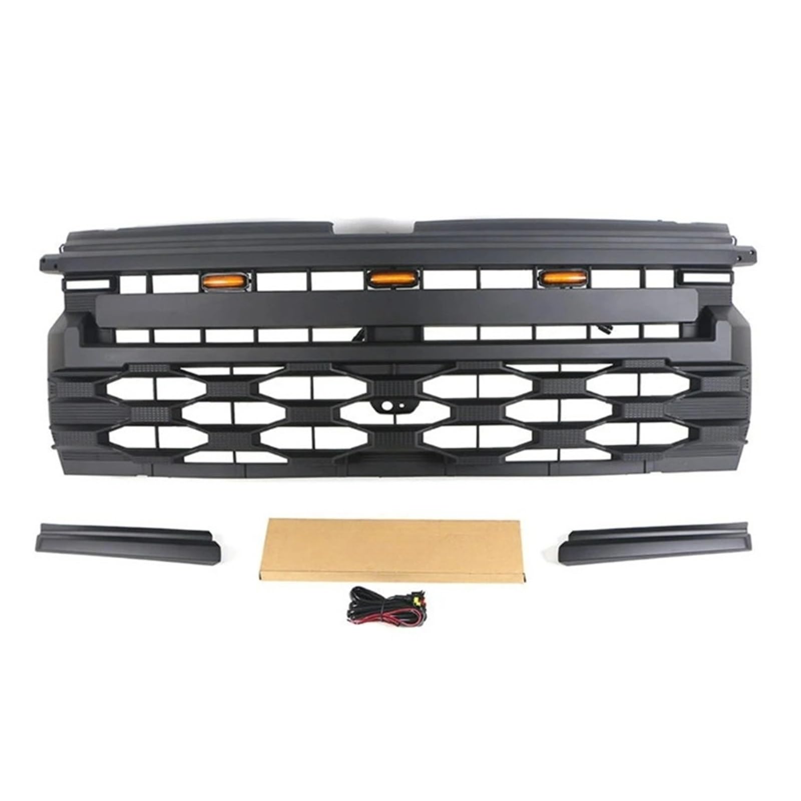 YYEFNMAZ 4x4 Off Road Autoteile Anderes Außenzubehör Frontgrill Autogrill mit Licht Kompatibel for Silverado US-Version 2023 2024(with Light) von YYEFNMAZ