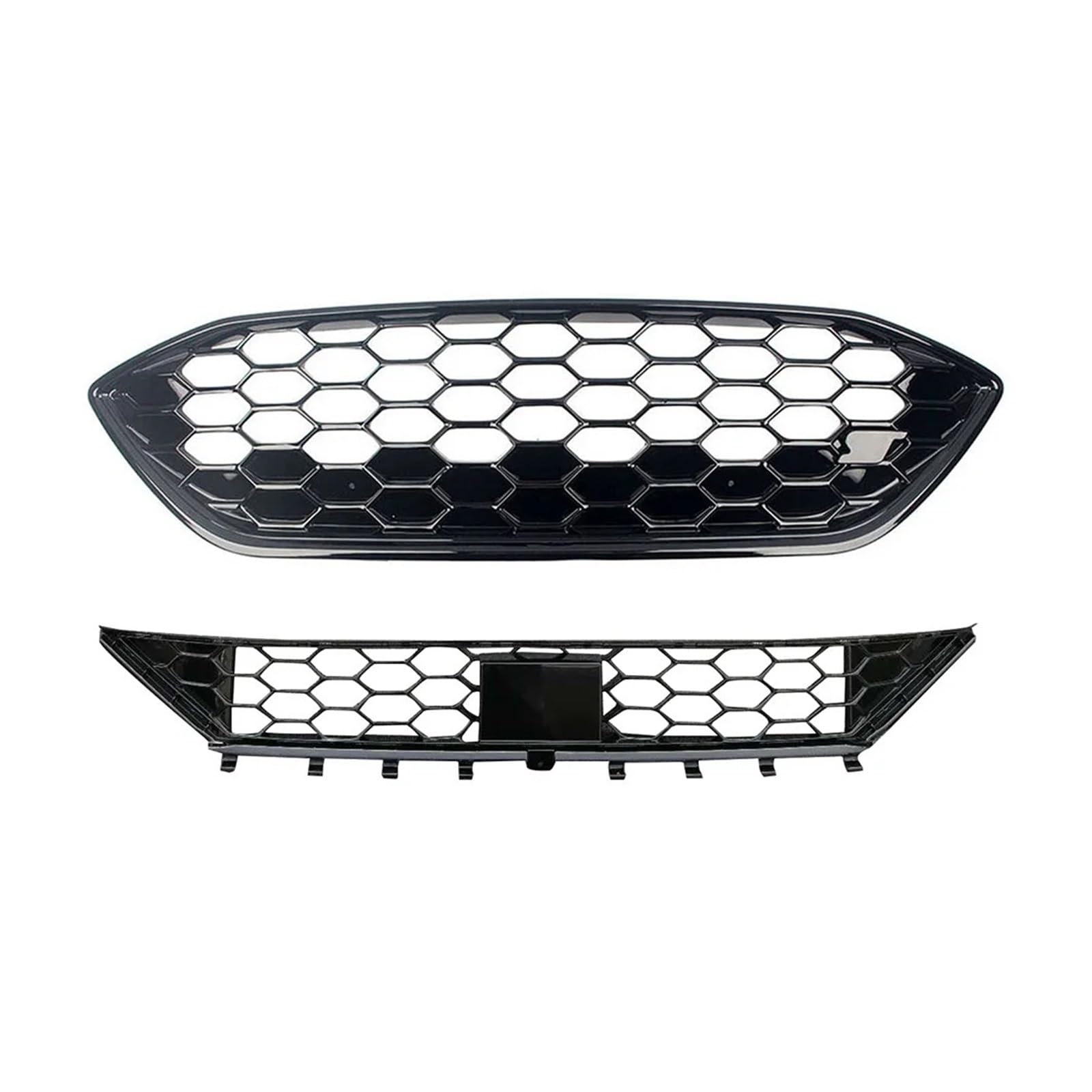 YYEFNMAZ Auto Front Racing Billet Oberen und Unteren Stoßfänger Kühlergrill Facelift Grill Kompatibel for Focus ST ST-Line MK4 2019 2020(Upper Lower) von YYEFNMAZ