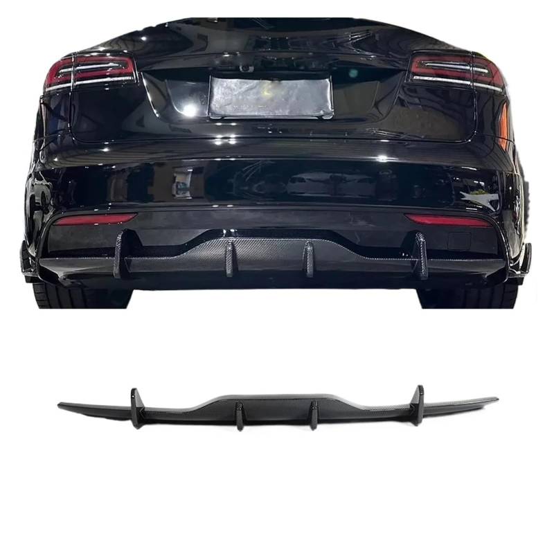 YYEFNMAZ Auto-Heckstoßstangen-Auspuffdiffusor-Lippenspoiler, kompatibel mit Tesla Model S Plaid 2021–2023, Heckstoßstangen-Diffusor-Lippenkörper-Kits aus Kohlefaser von YYEFNMAZ