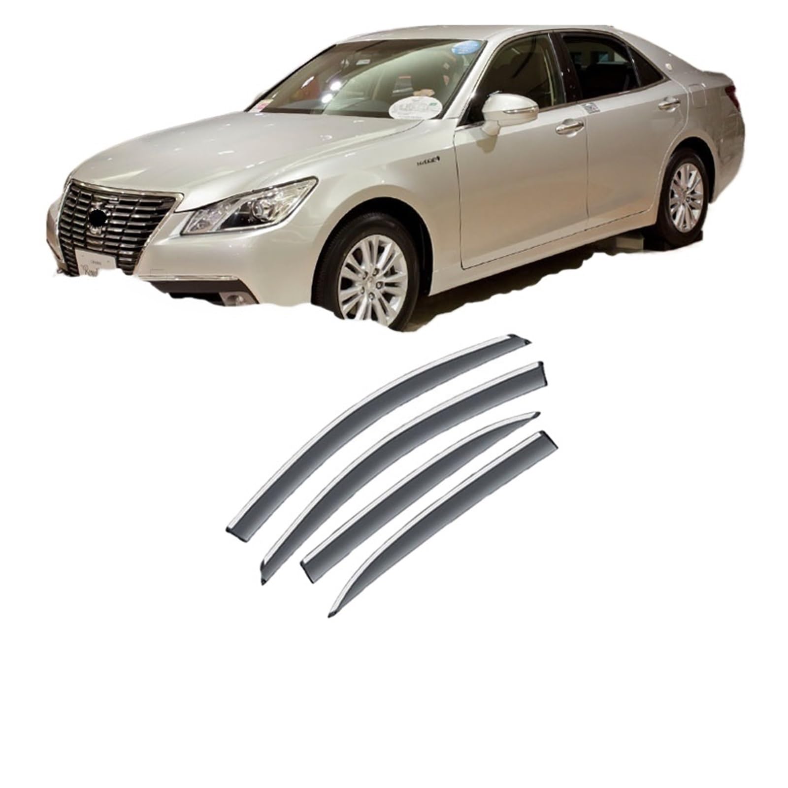 YYEFNMAZ Deflektoren for Toyota Crown S210 S 210 210 Royal 14. 2013~2018 Zubehör Auto Seitenfenster Visiere Regen Augenbrauenschutz Aufkleber von YYEFNMAZ