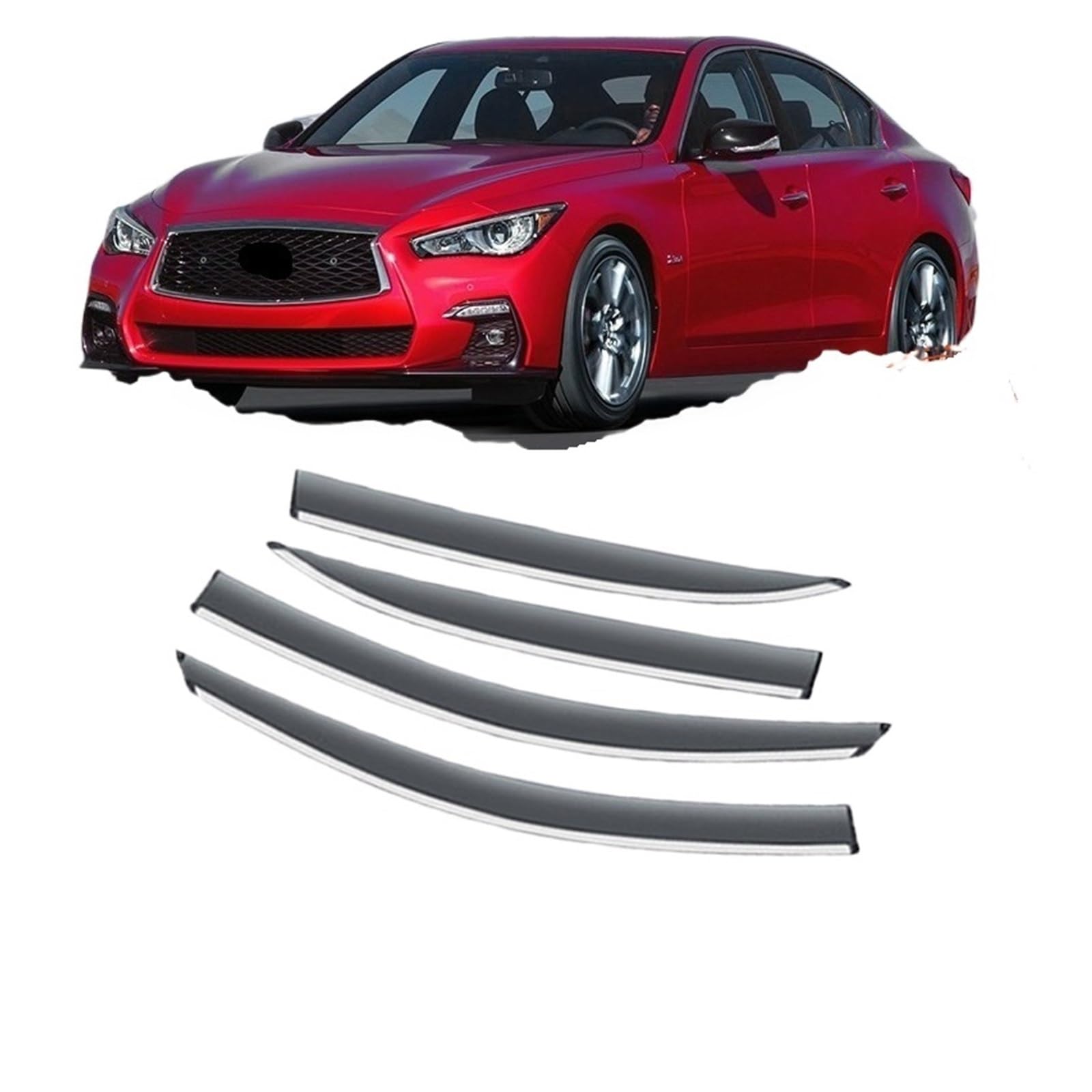 YYEFNMAZ Deflektoren kompatibel for Infiniti Q50 Q50S 2018 2016~2023 Zubehör Autofenster Visiere Auto Regen Augenbrauenschutz Visier Schutzabdeckung 2020 von YYEFNMAZ