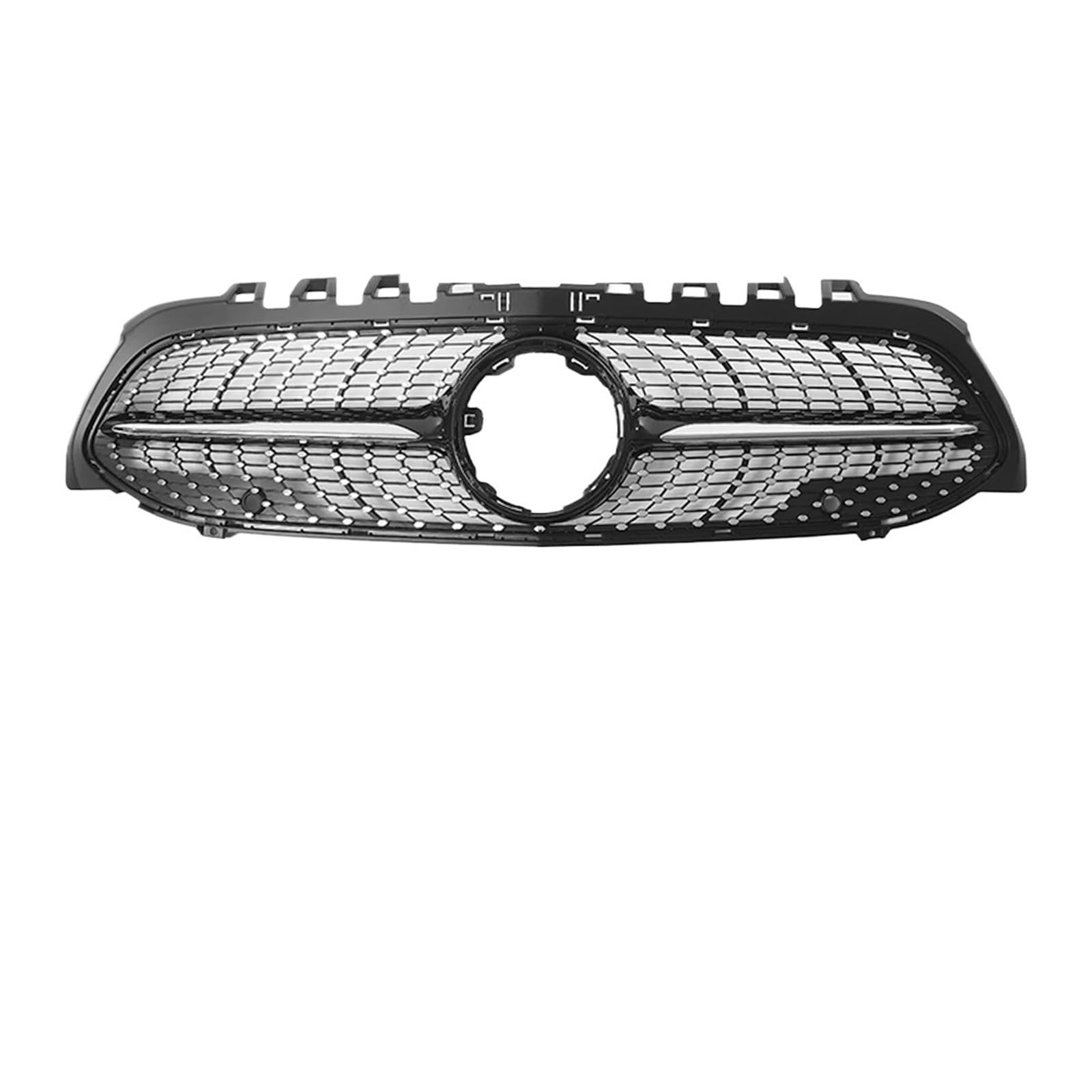 YYEFNMAZ Diamant-Style-Grill, kompatibel mit Mercedes Benz A-Klasse W177 2019–2022, A200 A220 A250, Chrom-Silber, GT-Style-Frontstoßstangen-Renngitter(Diamond-Black) von YYEFNMAZ