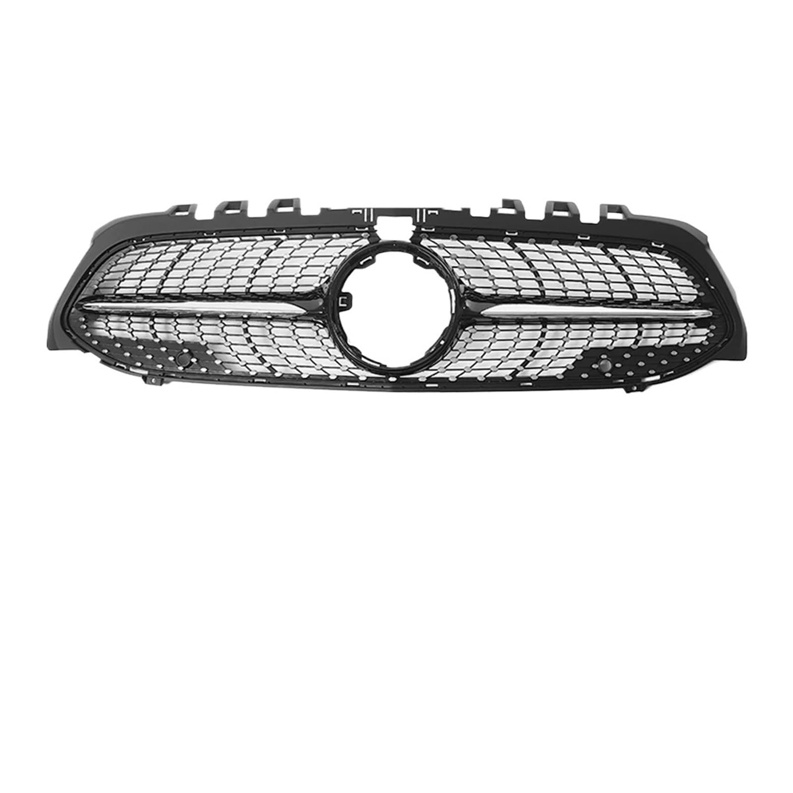 YYEFNMAZ Diamant-Style-Grill, kompatibel mit Mercedes Benz A-Klasse W177 2019–2022, A200 A220 A250, Chrom-Silber, GT-Style-Frontstoßstangen-Renngitter(Diamond-Black W360) von YYEFNMAZ