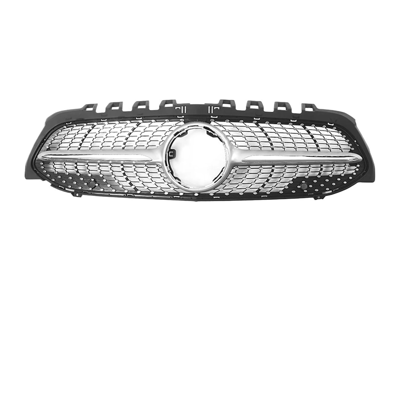 YYEFNMAZ Diamant-Style-Grill, kompatibel mit Mercedes Benz A-Klasse W177 2019–2022, A200 A220 A250, Chrom-Silber, GT-Style-Frontstoßstangen-Renngitter(Diamond-Silver) von YYEFNMAZ