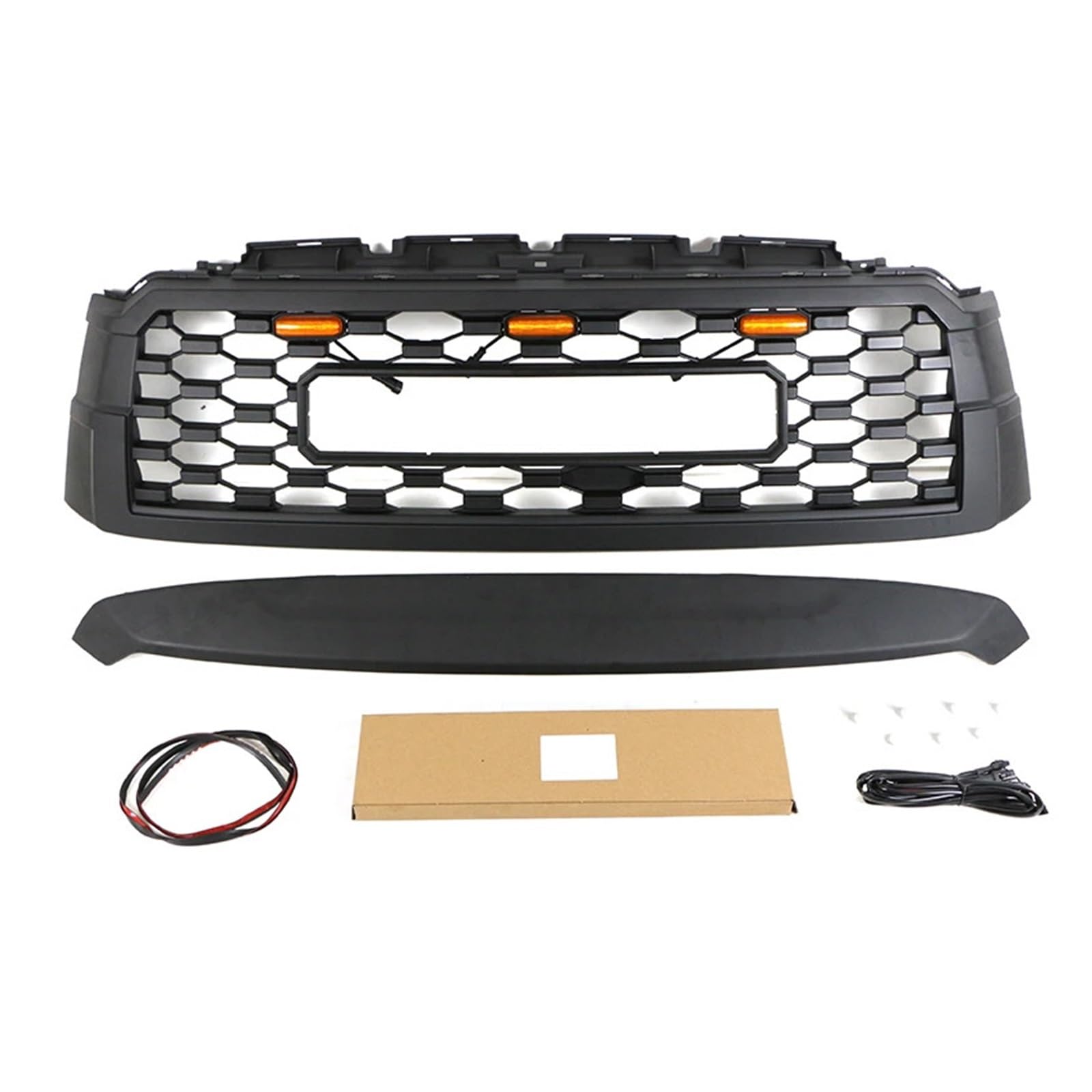 YYEFNMAZ Front Bumpertrd Grill mit Lichter Modifikation Zubehör Dekoration kompatibel for Toyota -Sequoia Front Grill 2019 2020 2021(with Lights) von YYEFNMAZ