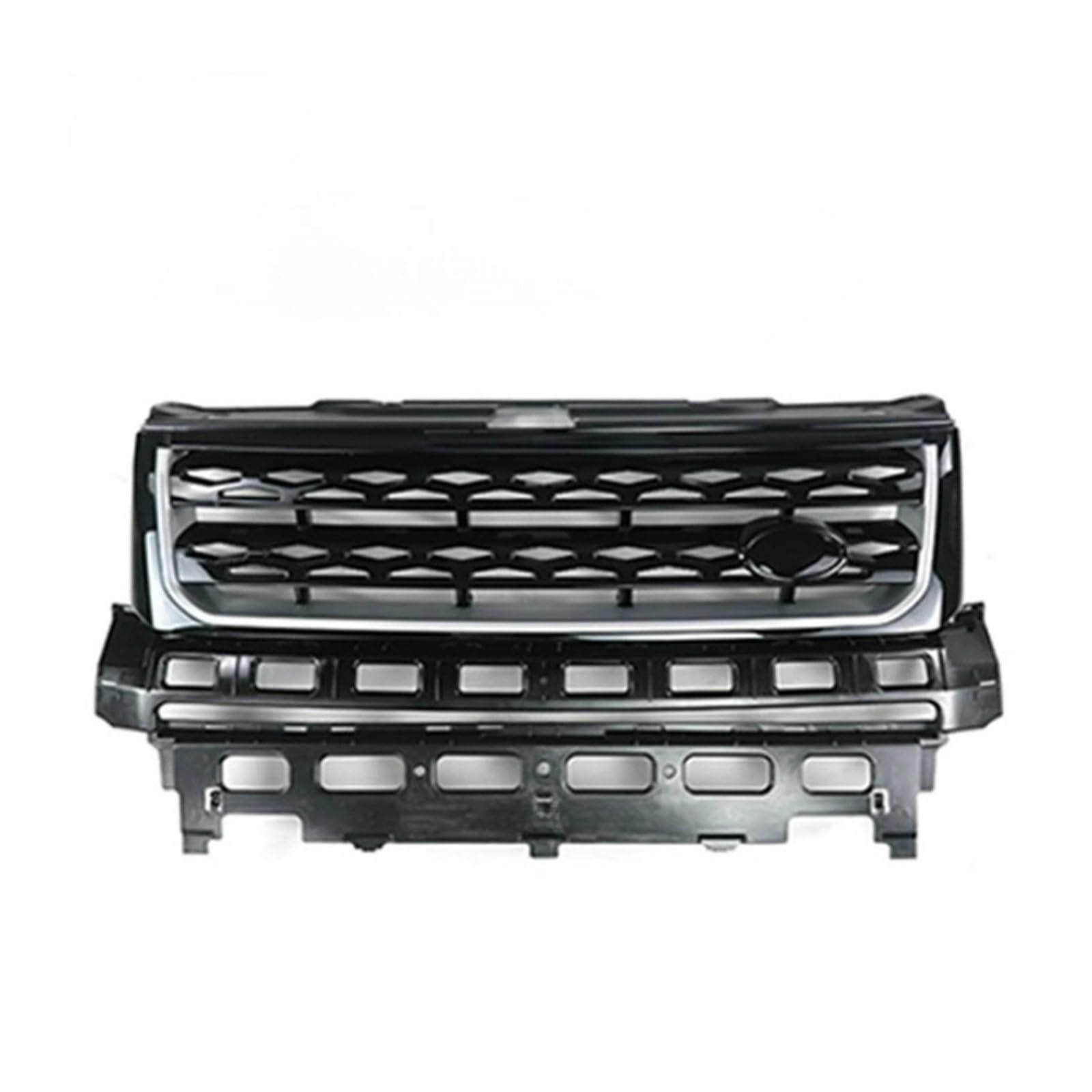 YYEFNMAZ Frontgrill Stoßstange Mesh Grill Kompatibel for Land Rover Freelander 2 LR2 2010 2011 2012 2013 2014 2015 2016 Auto Zubehör ABS(Black Black Silver) von YYEFNMAZ