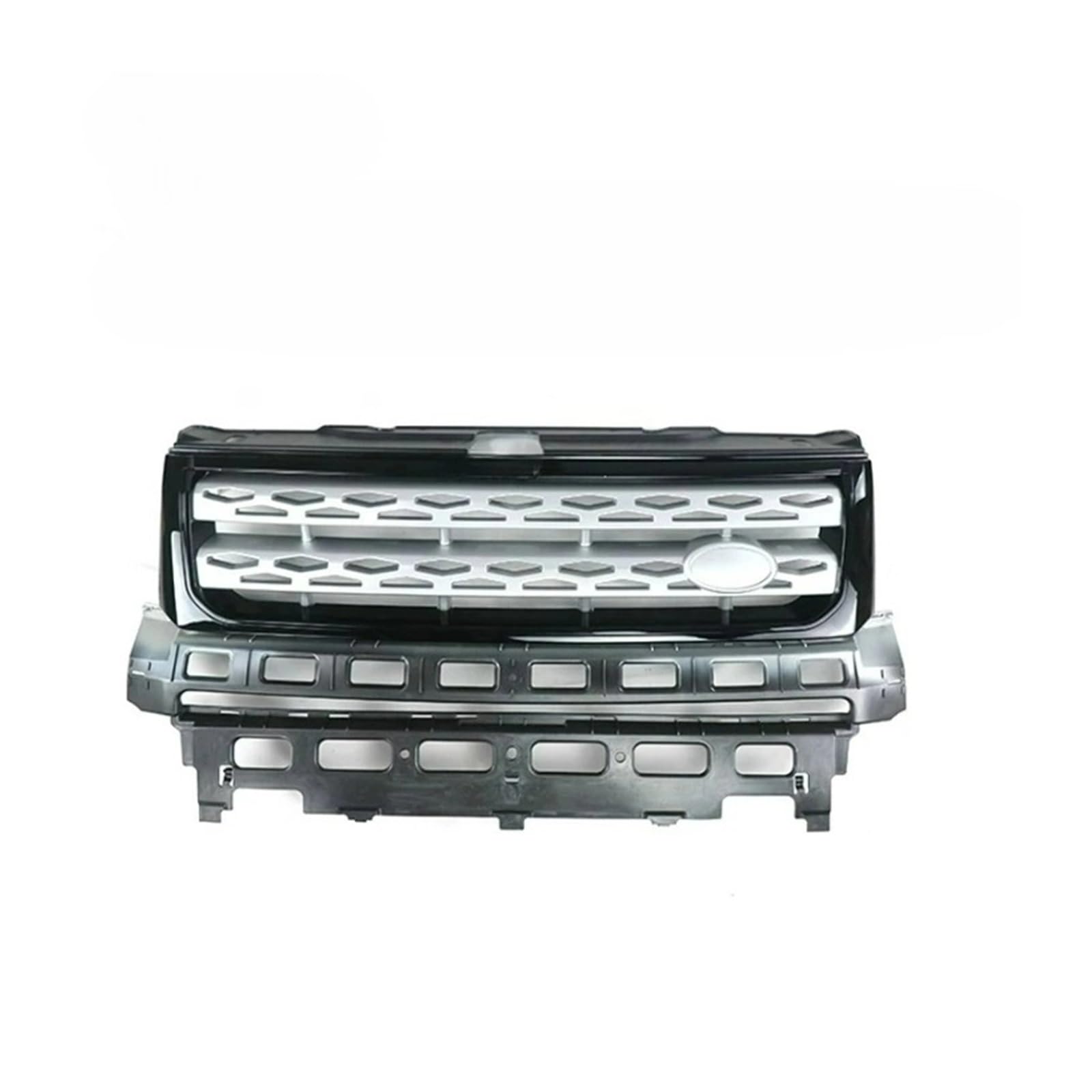 YYEFNMAZ Frontgrill Stoßstange Mesh Grill Kompatibel for Land Rover Freelander 2 LR2 2010 2011 2012 2013 2014 2015 2016 Auto Zubehör ABS(Black Silver Black) von YYEFNMAZ