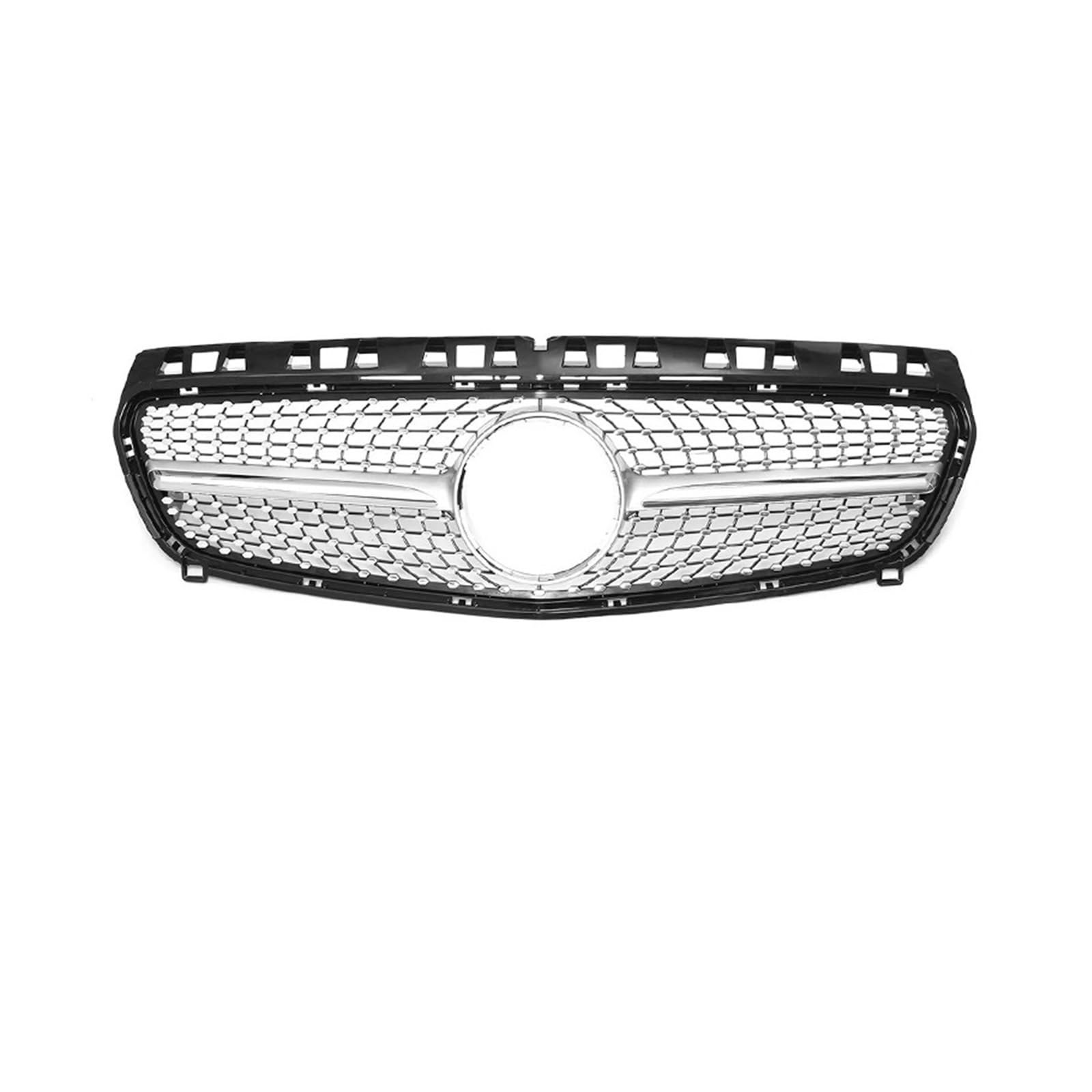 YYEFNMAZ GTR Diamond Style Auto Frontstoßstangengitter Haubengitter for Mercedes Benz A-Klasse W176 2013-2018 A180 A200 A250 Autozubehör(13-15 Diamond Silver) von YYEFNMAZ