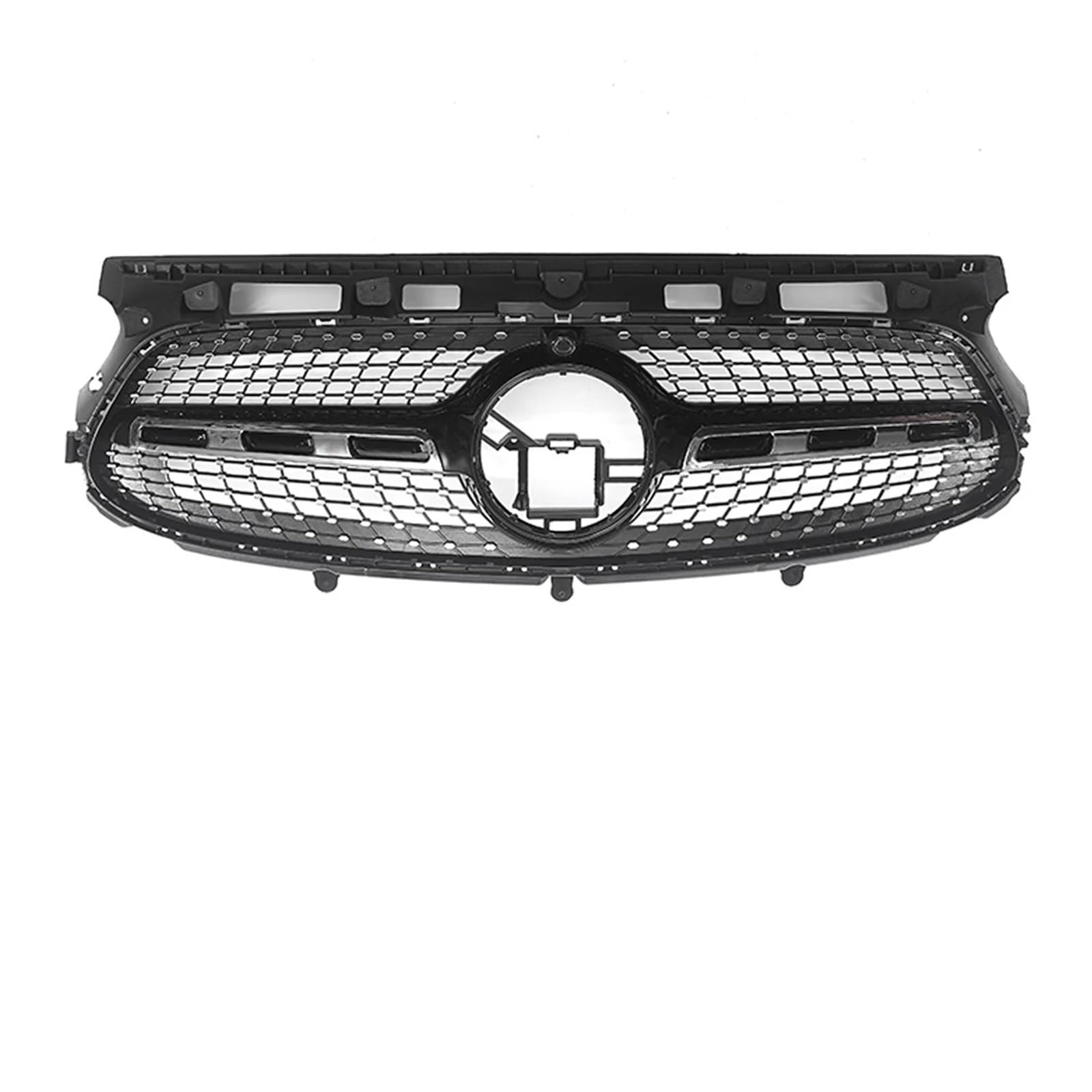 YYEFNMAZ Glänzend schwarzer Frontgrill im GTR-Stil, kompatibel mit Mercedes Benz GLA-Klasse H247 GLA35 GLA45 AMG 2020–2023, Front-Renngitter(Diamond-Chrome Black) von YYEFNMAZ