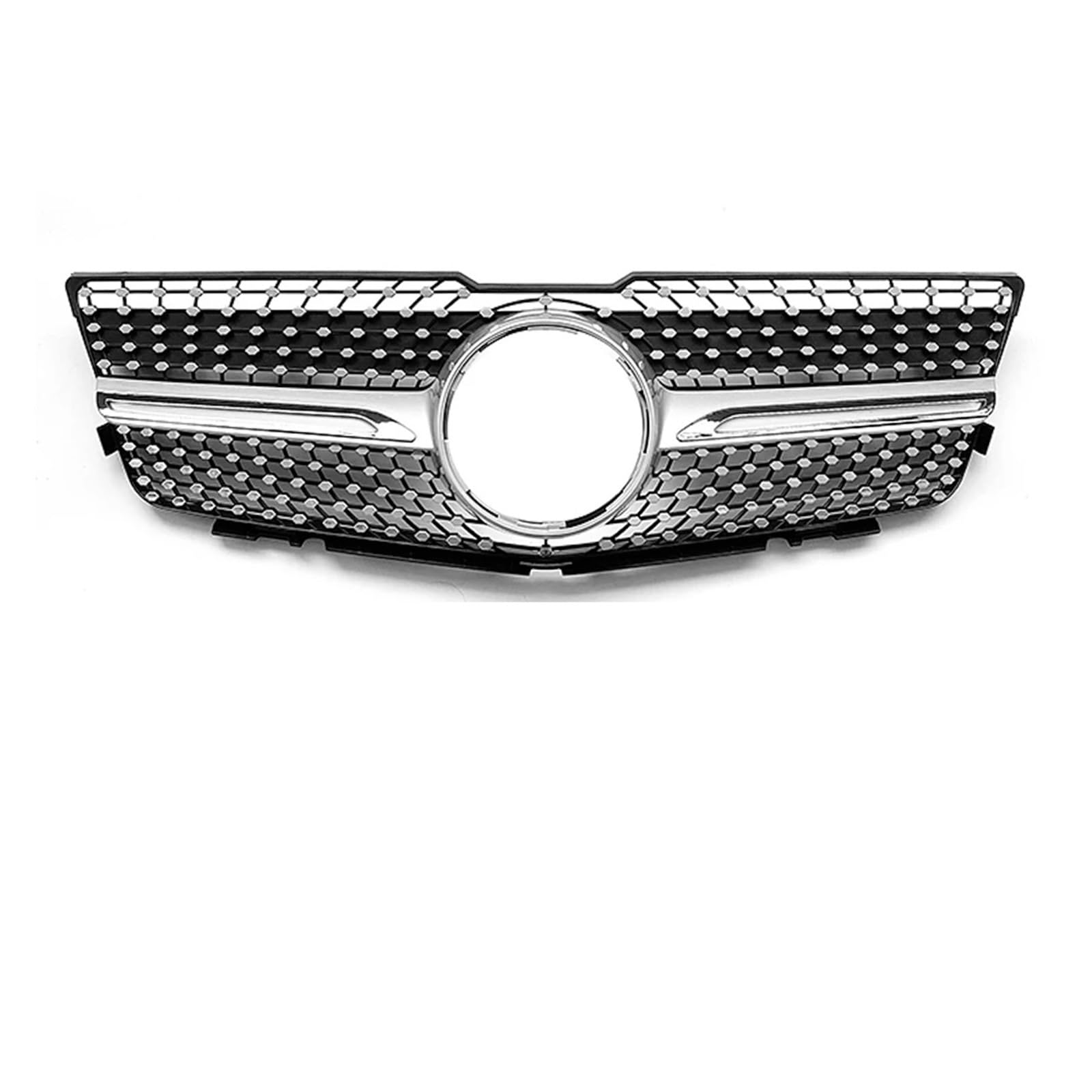 YYEFNMAZ Glänzend schwarzer vorderer Stoßstangengrill, kompatibel mit Mercedes Benz GLK-Klasse X204 2008–2012, GLK280 GLK300 GLK350(Diamond-Silver) von YYEFNMAZ