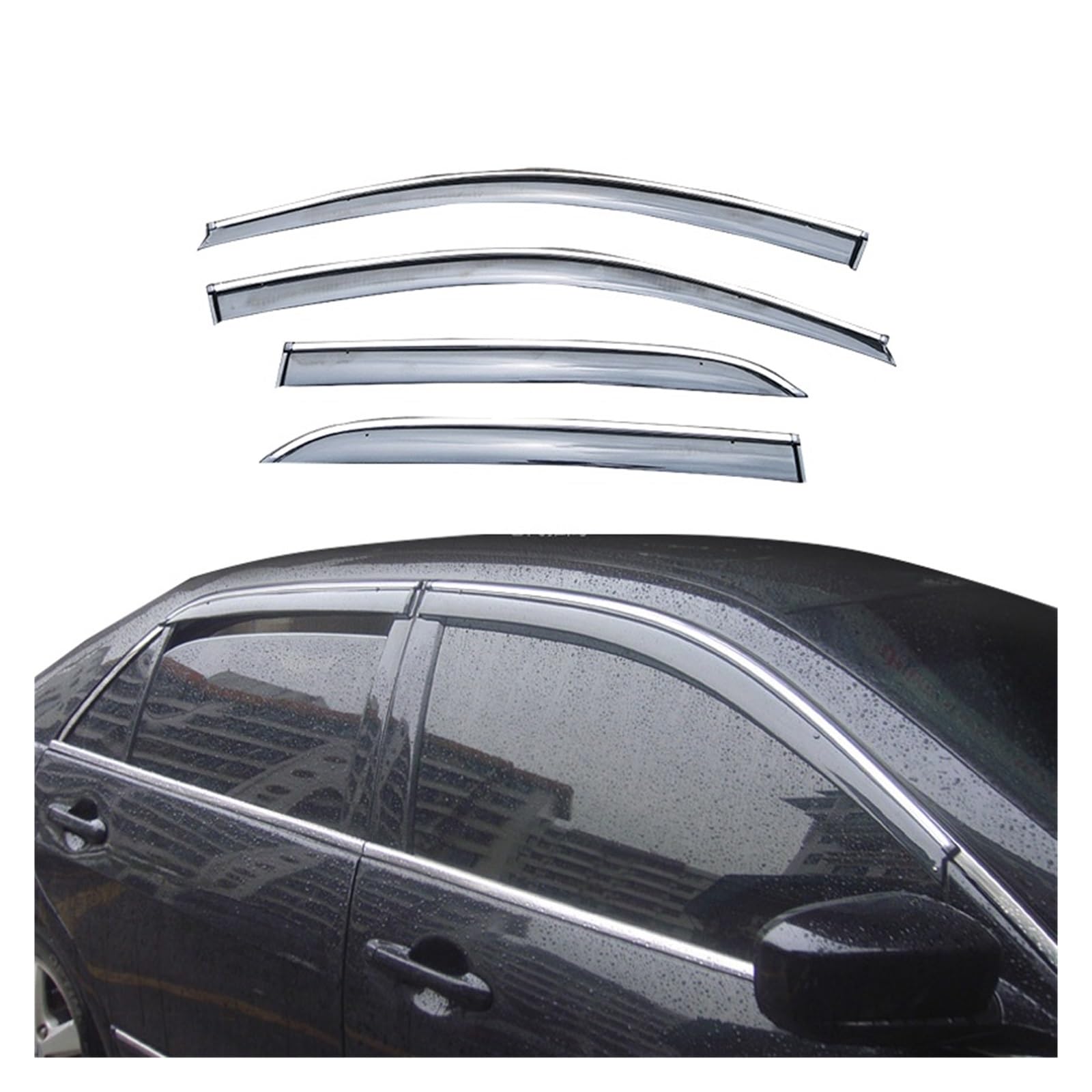 YYEFNMAZ Kompatibel for Accord-Zubehör 2018 2021 2022 2013 2008 2004 Arylic Chrome Window Rain Sun Visors Weathershields Guards(2004-2007) von YYEFNMAZ