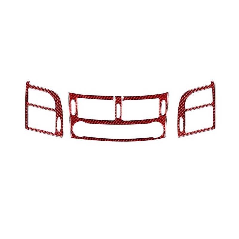 YYEFNMAZ Kompatibel for Benz E-Klasse W211 2003–2009, echtes Karbonfaser-Auto-Zentralsteuerungs-Klimaanlagen-Auslass-Dekorationsaufkleber-Set(RED) von YYEFNMAZ