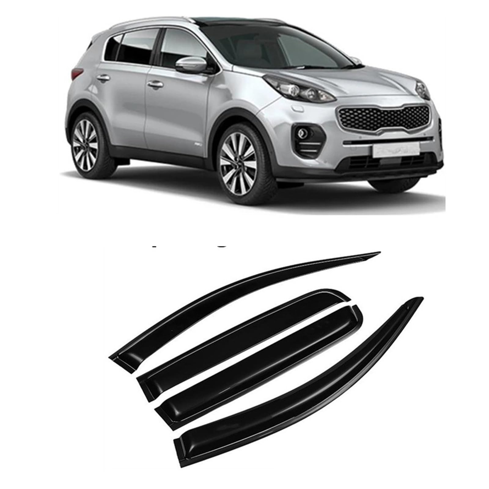 YYEFNMAZ Kompatibel for Kia Sportage KX5 2017 2018 2019 2020 2021 Fensterblende Windabweiser Wind Regen Sonne Rauchschutz Lüftungsschlitze Schatten Markise Unterstand Abdeckung von YYEFNMAZ