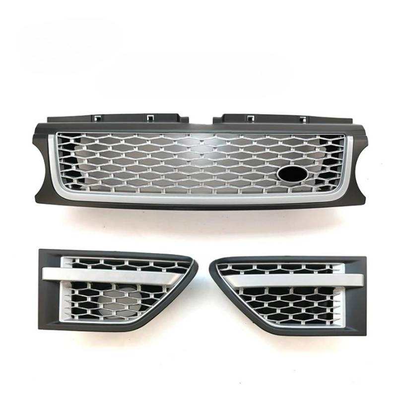 YYEFNMAZ Kompatibel for Land Rover -Range Rover Sport 2010-2013 L320 Auto-Frontstoßstangengrill, 3-teilig, ABS, seitliche Entlüftungsabdeckung, Grills, Autozubehör(Silver Gray) von YYEFNMAZ