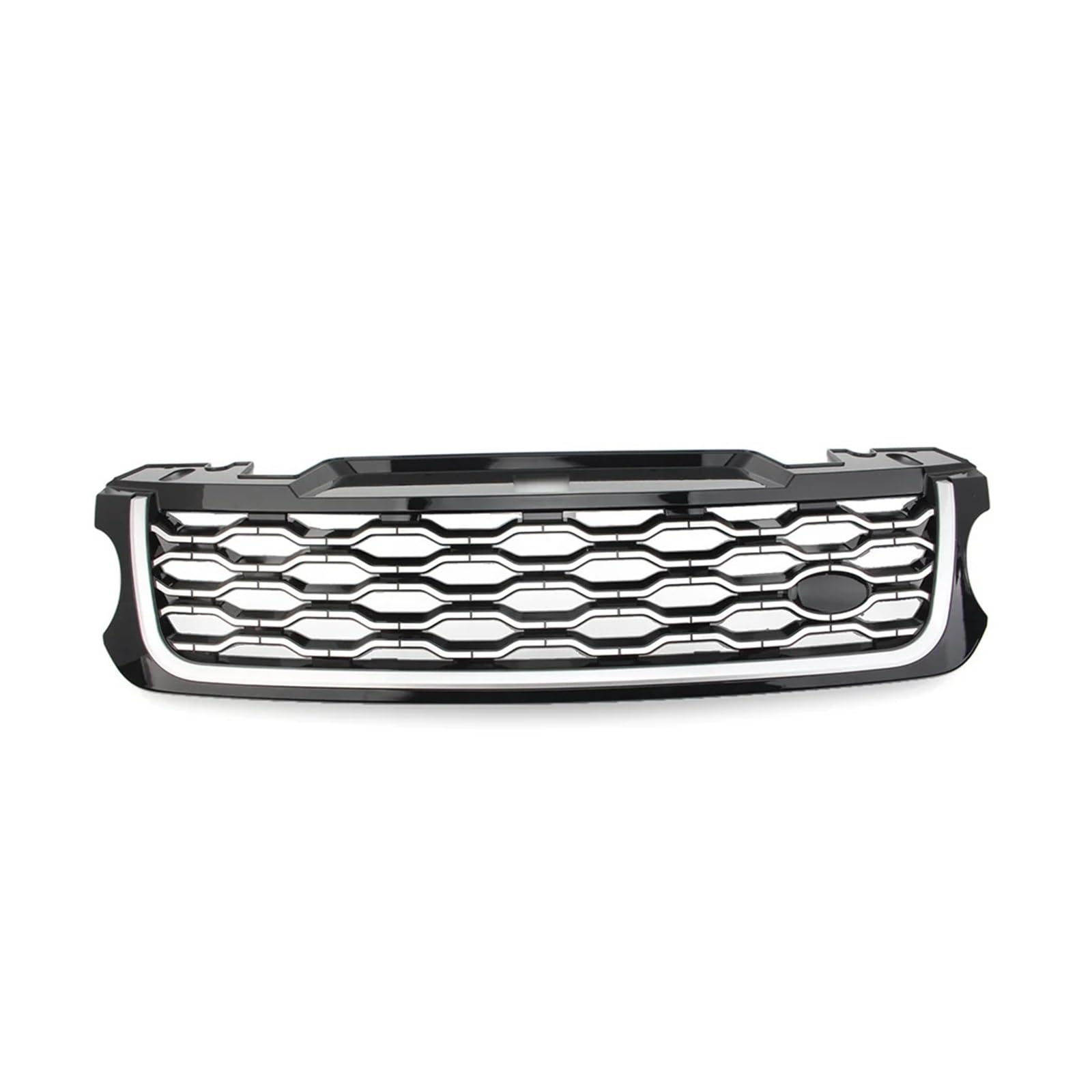 YYEFNMAZ Kompatibel for Land Rover – Range Rover Sport 2014 2015 2016 2017, Auto-Frontstoßstangengrill, Lufteinlass-Kühlergrill mit Logo(Black Silver) von YYEFNMAZ