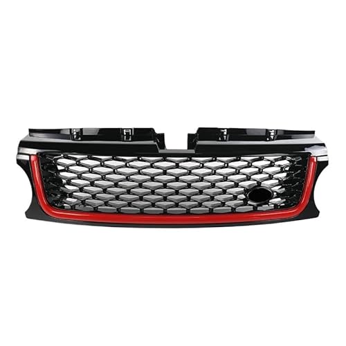 YYEFNMAZ Kompatibel for Land Rover -Range Rover Sport L320 2010 2011 2012 2013 1 Stück Frontstoßstangengrill ABS Auto-Styling Mesh-Grill-Zubehör(Black red) von YYEFNMAZ