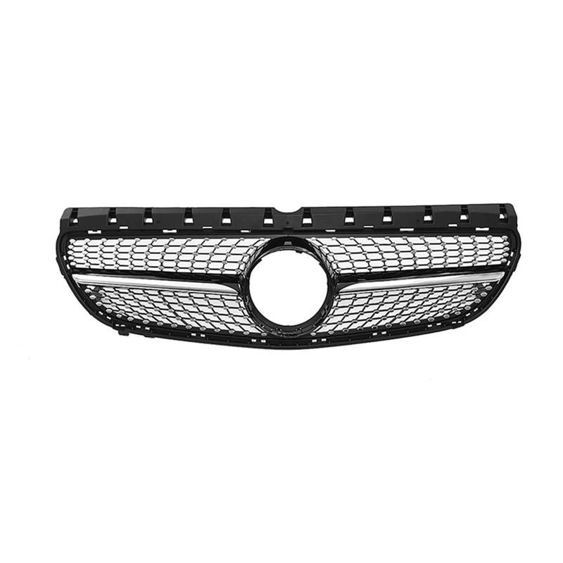 YYEFNMAZ Kompatibel for Mercedes Benz B-Klasse W246 2015–2019, Chrom, Silber, Diamanten-Stil, Kühlergrill, glänzend schwarz, GTR-Frontstoßstangengrill(Diamonds-Black) von YYEFNMAZ