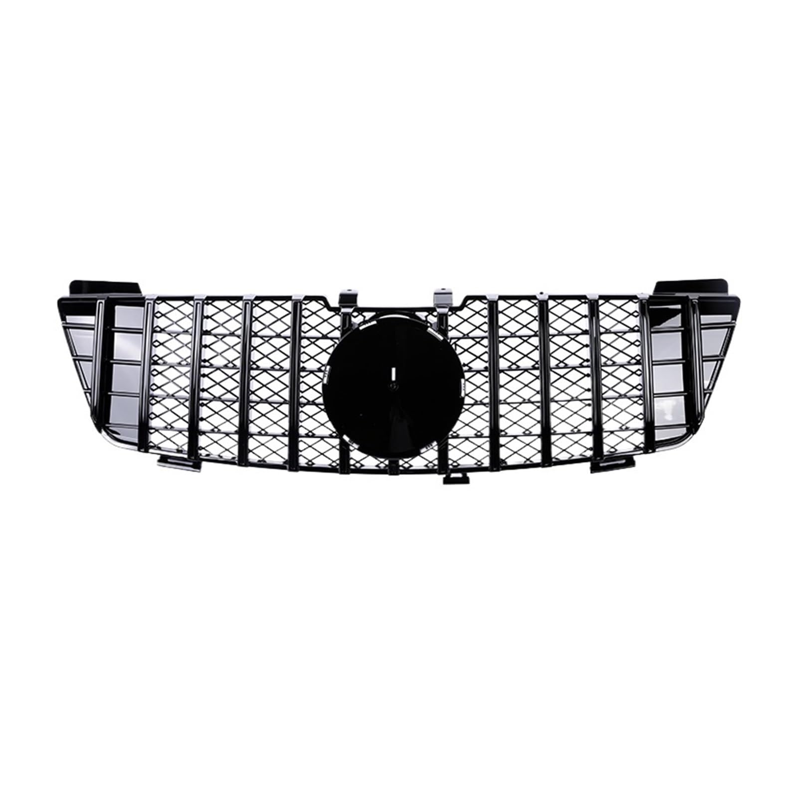 YYEFNMAZ Kompatibel for Mercedes-Benz ML-Klasse W164 320 350 430 550 Kühlergrill 2006–2011, schwarz-Silberne Auto-Frontstoßstange, Panamericana GT-Stil-Grill(GT Black 06-08) von YYEFNMAZ