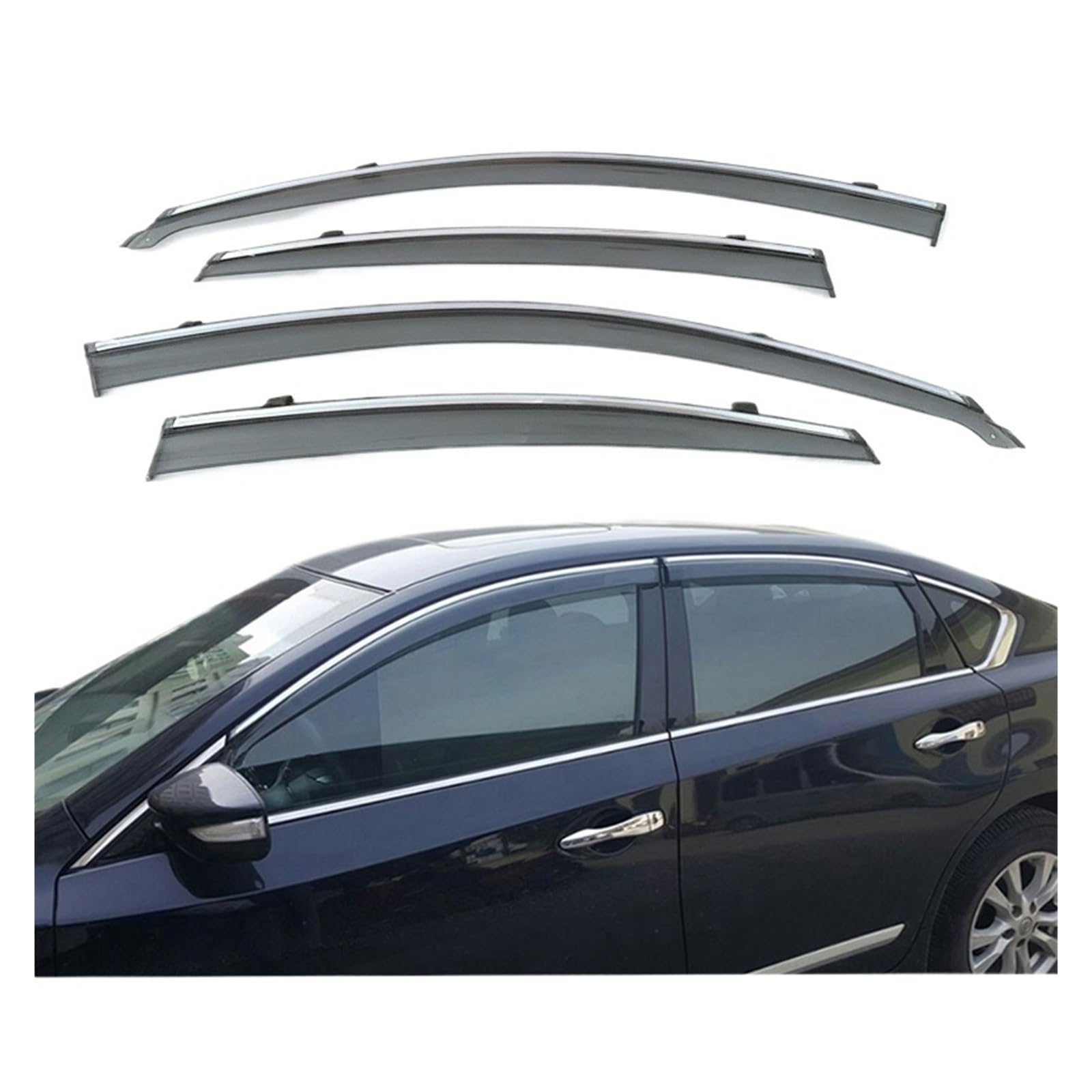 YYEFNMAZ Kompatibel for Nissan Altima 2013 2015 2016 2018 2019 2022 Fensterblende Regen Sonnenschutz Seitenlüftungsabweiser(2013-2018) von YYEFNMAZ