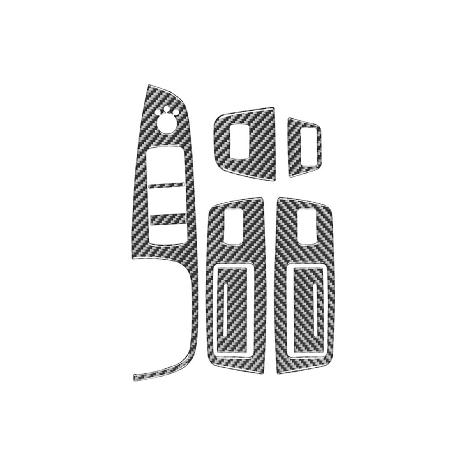 YYEFNMAZ Kompatibel for Q7 2007–2015, Zubehör, Kohlefaser-Innenraum, Autofenster, Hebe-Bedienfeld, dekorativer Aufkleber, Abdeckung, Zierrahmen(Style A(LHD)) von YYEFNMAZ