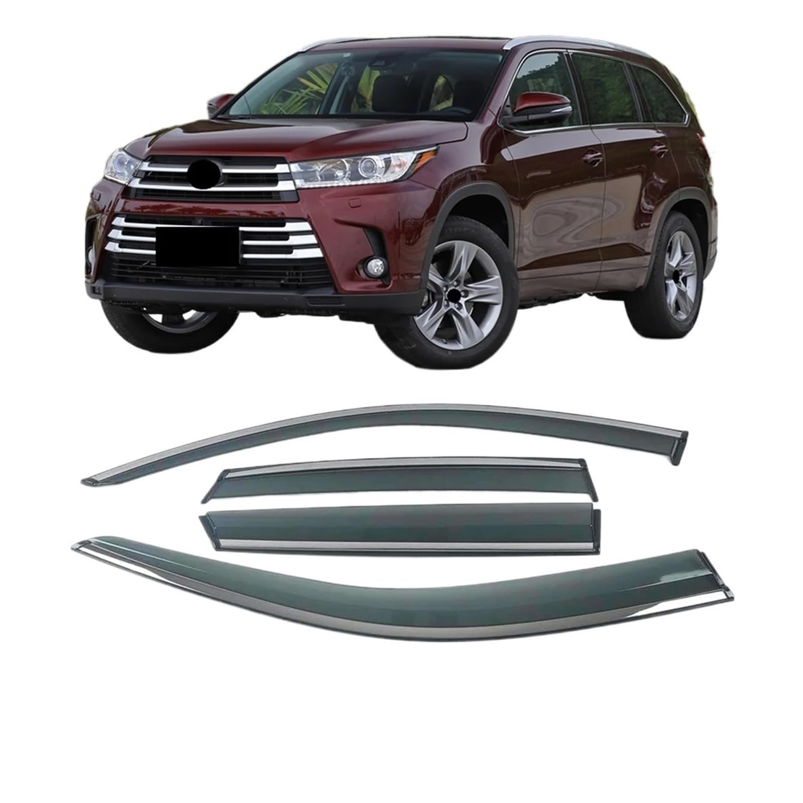 YYEFNMAZ Kompatibel mit Toyota Highlander/Kluger 2007–2023 Autofenster, Sonnenschutz, Regenschutz, Schatten, Visier, Schutz, Abdeckung, Rahmenaufkleber (für 2013–2019) von YYEFNMAZ