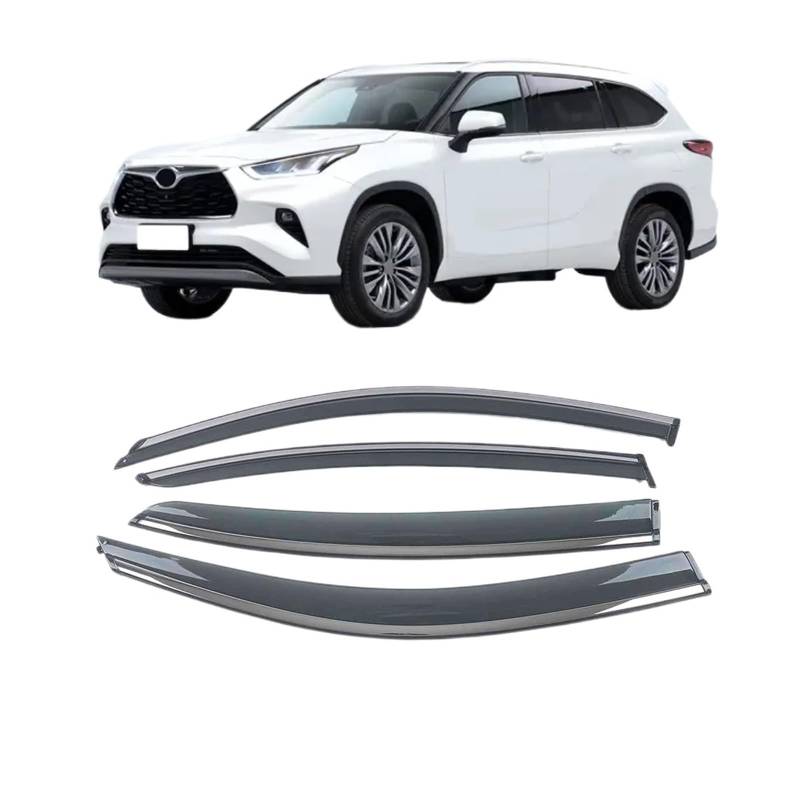 YYEFNMAZ Kompatibel mit Toyota Highlander/Kluger 2007–2023 Autofenster, Sonnenschutz, Regenschutz, Schatten, Visier, Schutz, Abdeckung, Rahmenaufkleber (für 2020–2023) von YYEFNMAZ