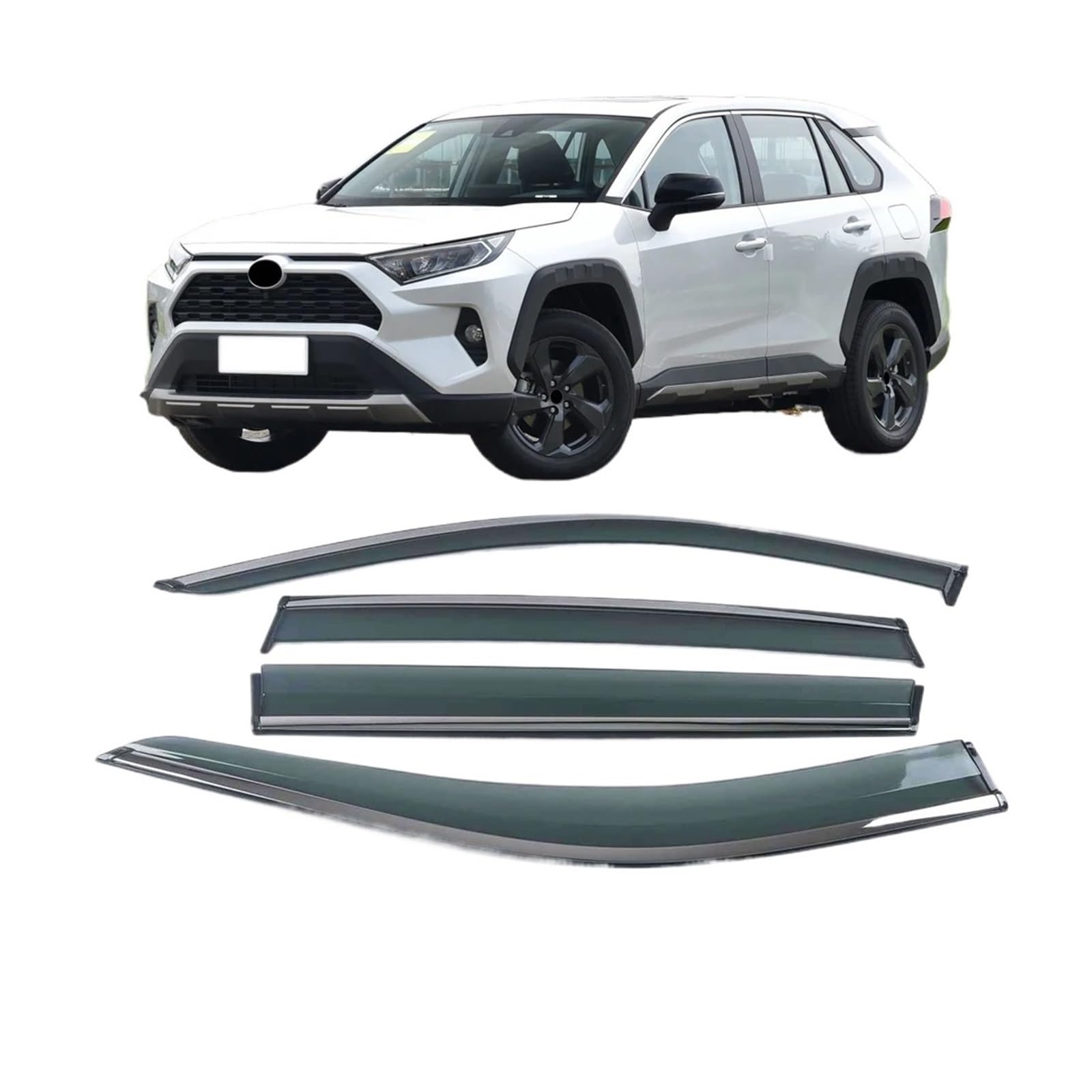 YYEFNMAZ Kompatibel mit Toyota RAV4 2005–2024 Autofenster, Sonnenschutz, Regenschutz, Schutzabdeckung, Zierleiste, Rahmenaufkleber, Zubehör (für XA40 14–19) von YYEFNMAZ