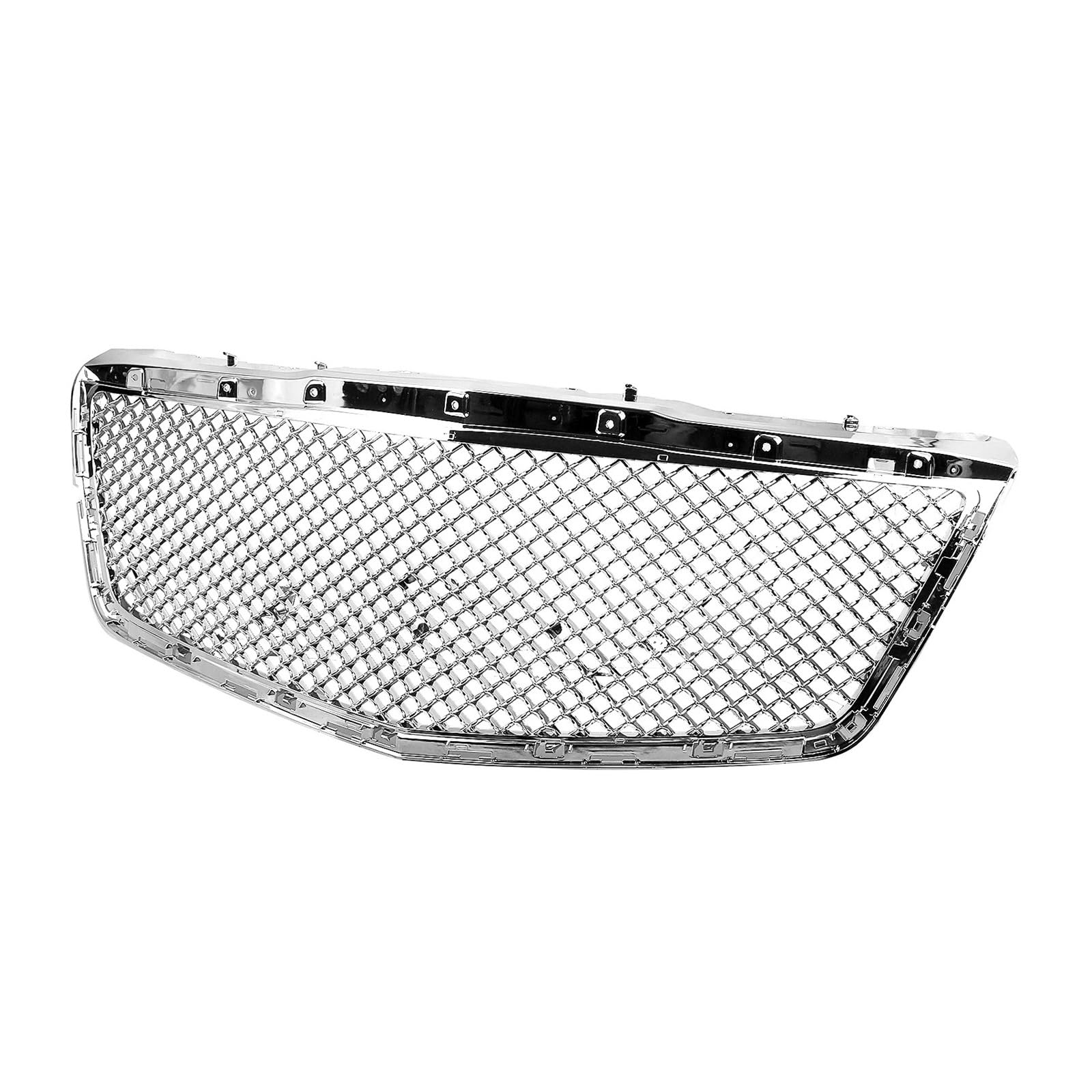 YYEFNMAZ Kühlergrill, kompatibel mit Cadillac Cts Sedan 2014 2015 2016 2017 2018 2019, Waben-Stil, Chrom-Silber, obere Stoßstangenhaube, Netz-Set von YYEFNMAZ