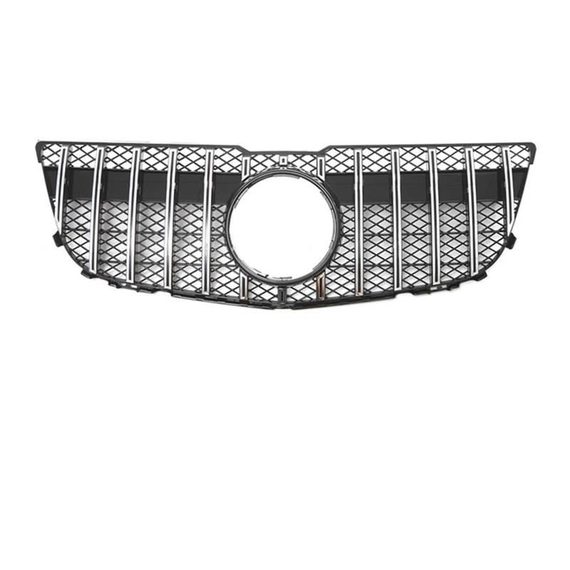 YYEFNMAZ Kühlergrill for die Frontstoßstange, kompatibel mit Mercedes Benz GLK-Klasse X204 GLK250 GLK300 GLK350 2013–2015, Chrom, Schwarze Diamanten, Renngitter(GT-Silver WNet) von YYEFNMAZ