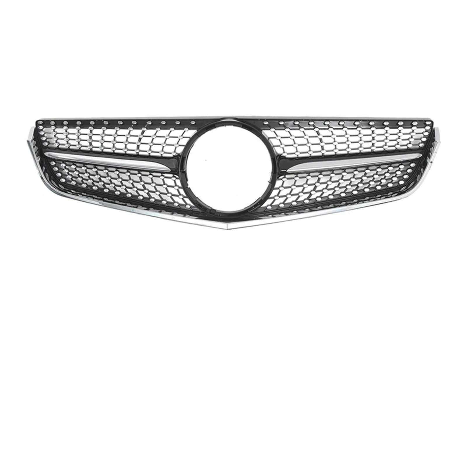 YYEFNMAZ Kühlergrill for die Frontstoßstange im Chrom-Schwarz-Diamant-Stil, kompatibel mit Mercedes-Benz E W207 E200 E250 E350 2010–2013, glänzend schwarzer Kühlergrill im GTR-Stil(Diamond-Chrome Blac von YYEFNMAZ