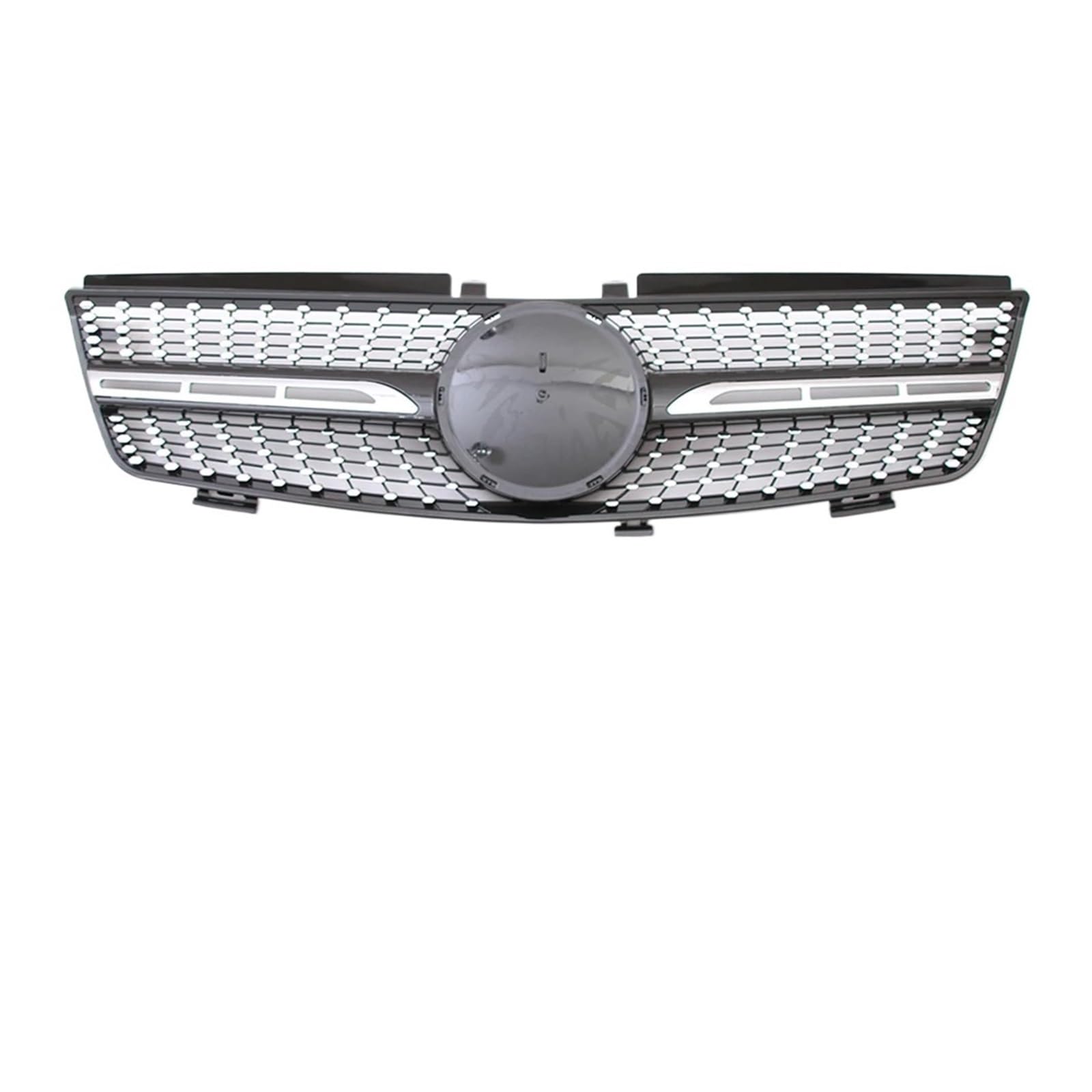 YYEFNMAZ Schwarzer vorderer Renngrill im GTR-Stil, kompatibel mit Mercedes Benz ML W164 2005–2008, ML320 ML350 ML500, Stoßstangengitter im Chrom-Diamanten-Stil(Diamond-Chrome Black) von YYEFNMAZ