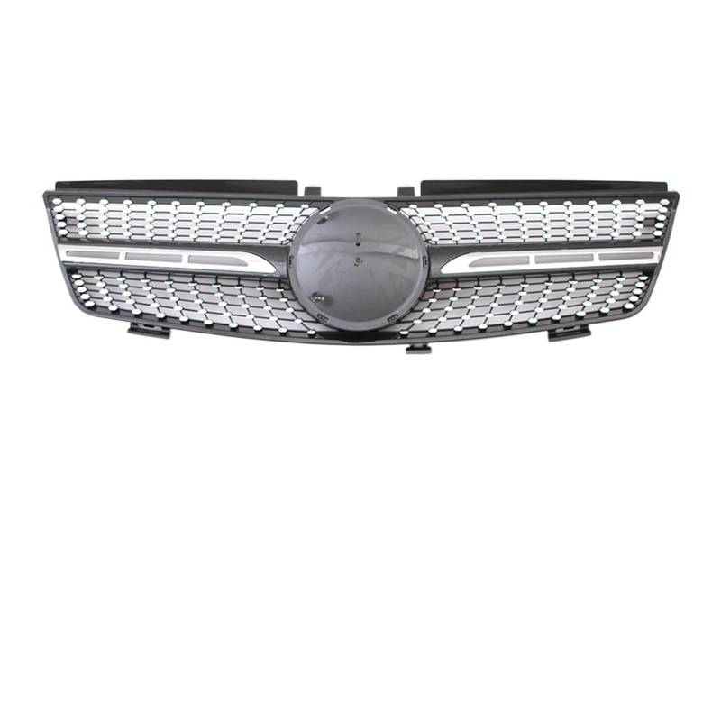 YYEFNMAZ Schwarzer vorderer Renngrill im GTR-Stil, kompatibel mit Mercedes Benz ML W164 2005–2008, ML320 ML350 ML500, Stoßstangengitter im Chrom-Diamanten-Stil(Diamond-Chrome Black) von YYEFNMAZ