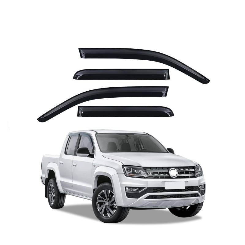 YYEFNMAZ Windabweiser für Fensterblende, kompatibel mit VW Amarok 2009–2016, Amarok V6 4X4, Autozubehör, Doppelkabinen-Wetterschutz von YYEFNMAZ