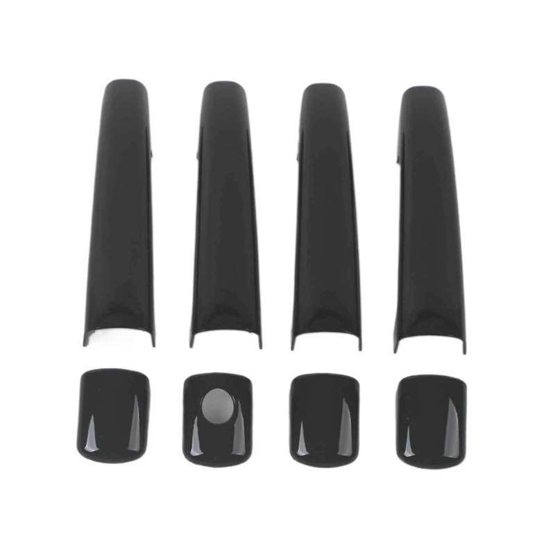 YYFHR Aufkleber for Autotürgriffabdeckung, passend for Peugeot, 407 SW Coupe 2004–2010, schwarze Kohlefaser, Chrom-Styling, Autozubehör Außengriffverkleidungsschutz(Black) von YYFHR