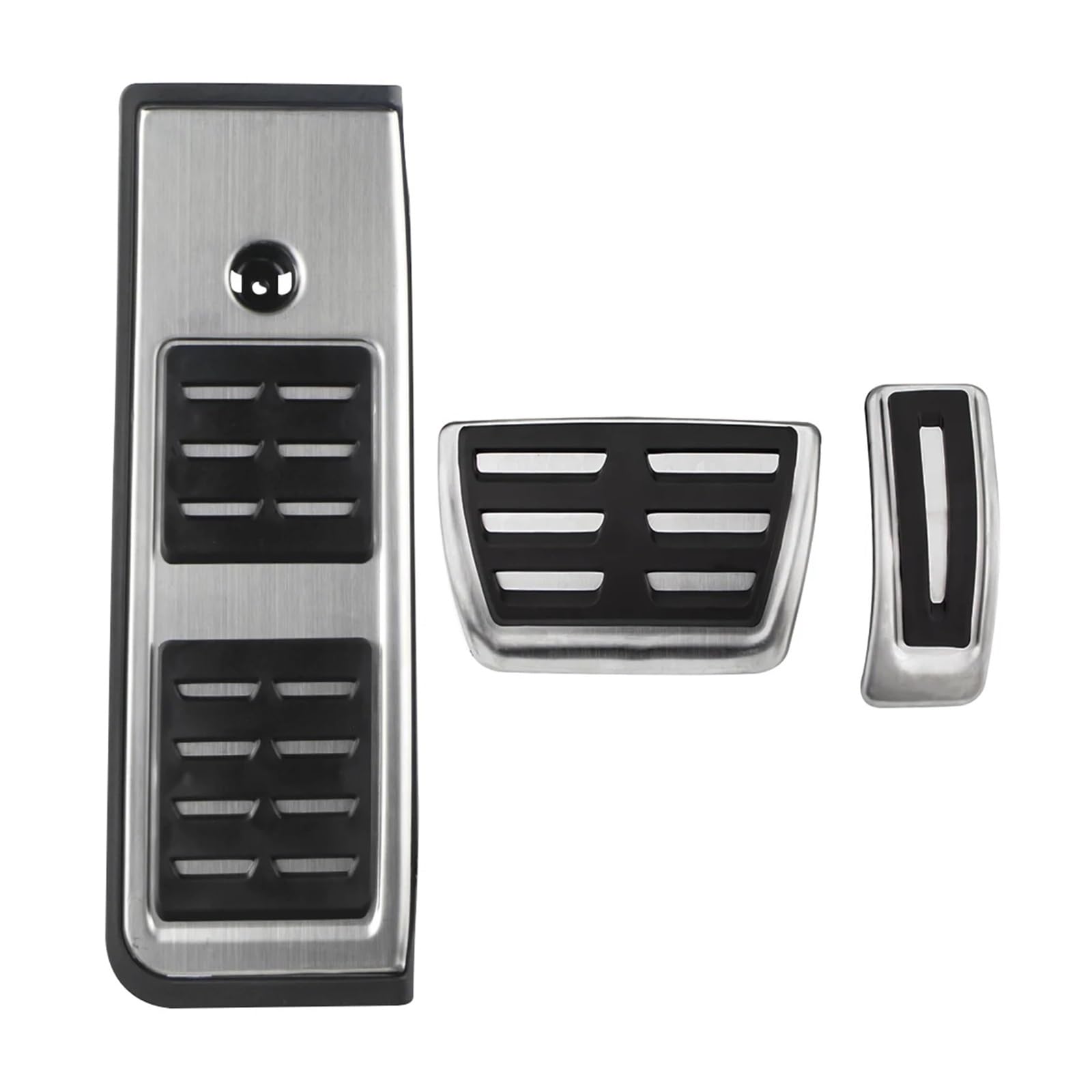 YYFHR Autopedale, passend for A4, B9 A5 F5 2016–2019 Limousine Avant Sport, automatische Kraftstoffbremse, Fußstützen-Pedalabdeckung, Edelstahl-Pad Fußbremspedalabdeckungen(3Pcs AT with rest) von YYFHR