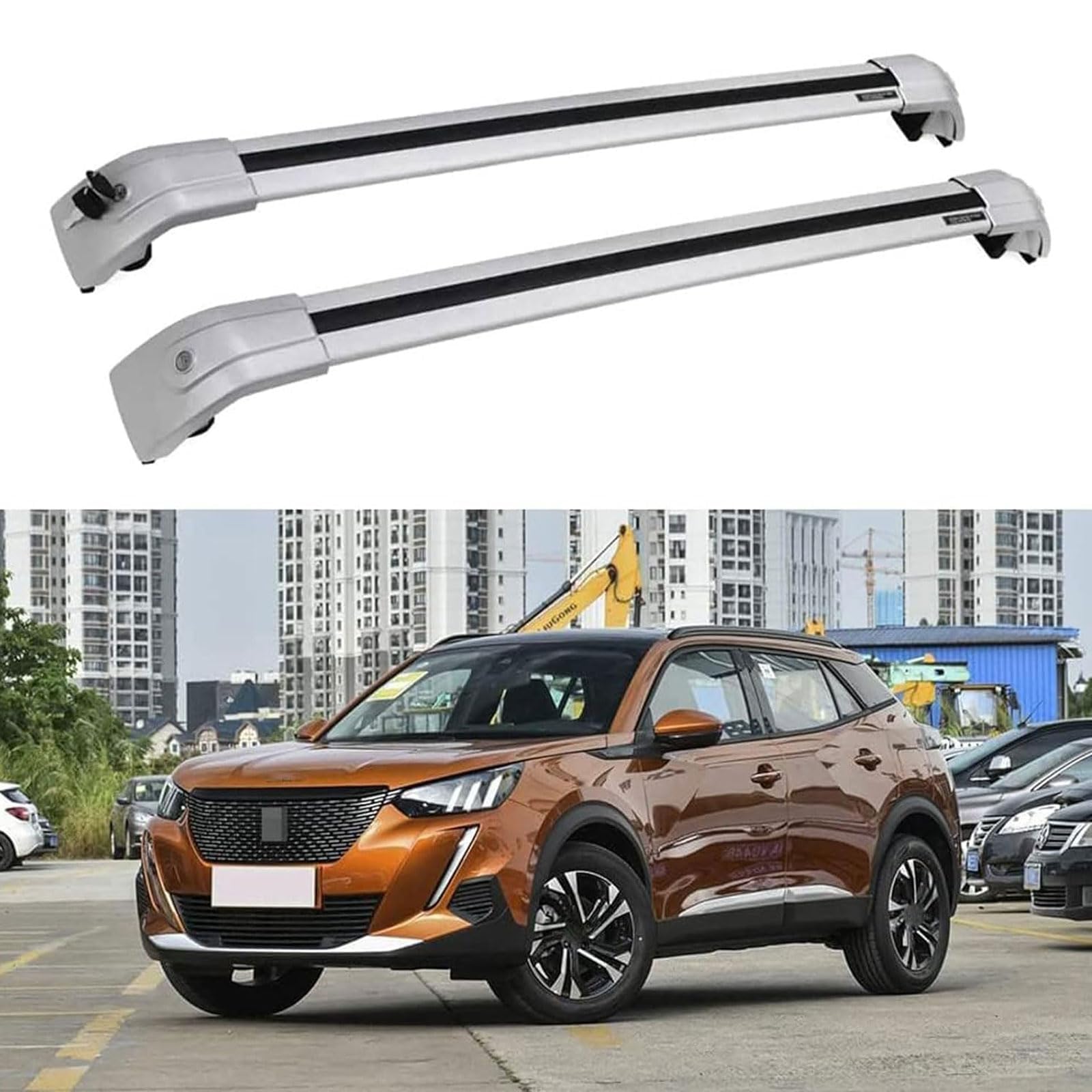 Autoträger Querträger,kompatibel mit Peugeot 2008 SUV 2020 2021 2022,Dachträger Querträger von YYFYYDS