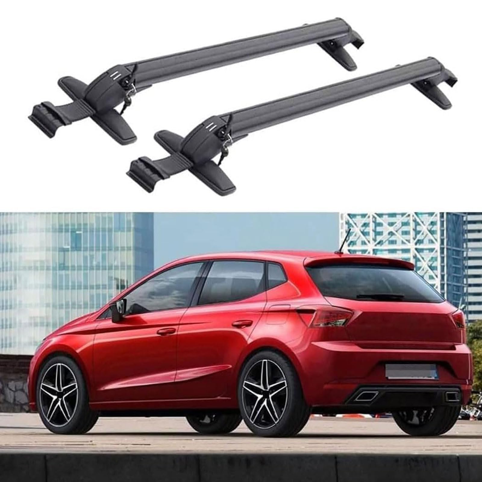 Autoträger Querträger,kompatibel mit Seat Ibiza(MK. V) 5 Door Hatchback 2017-2019,Dachträger Querträger von YYFYYDS