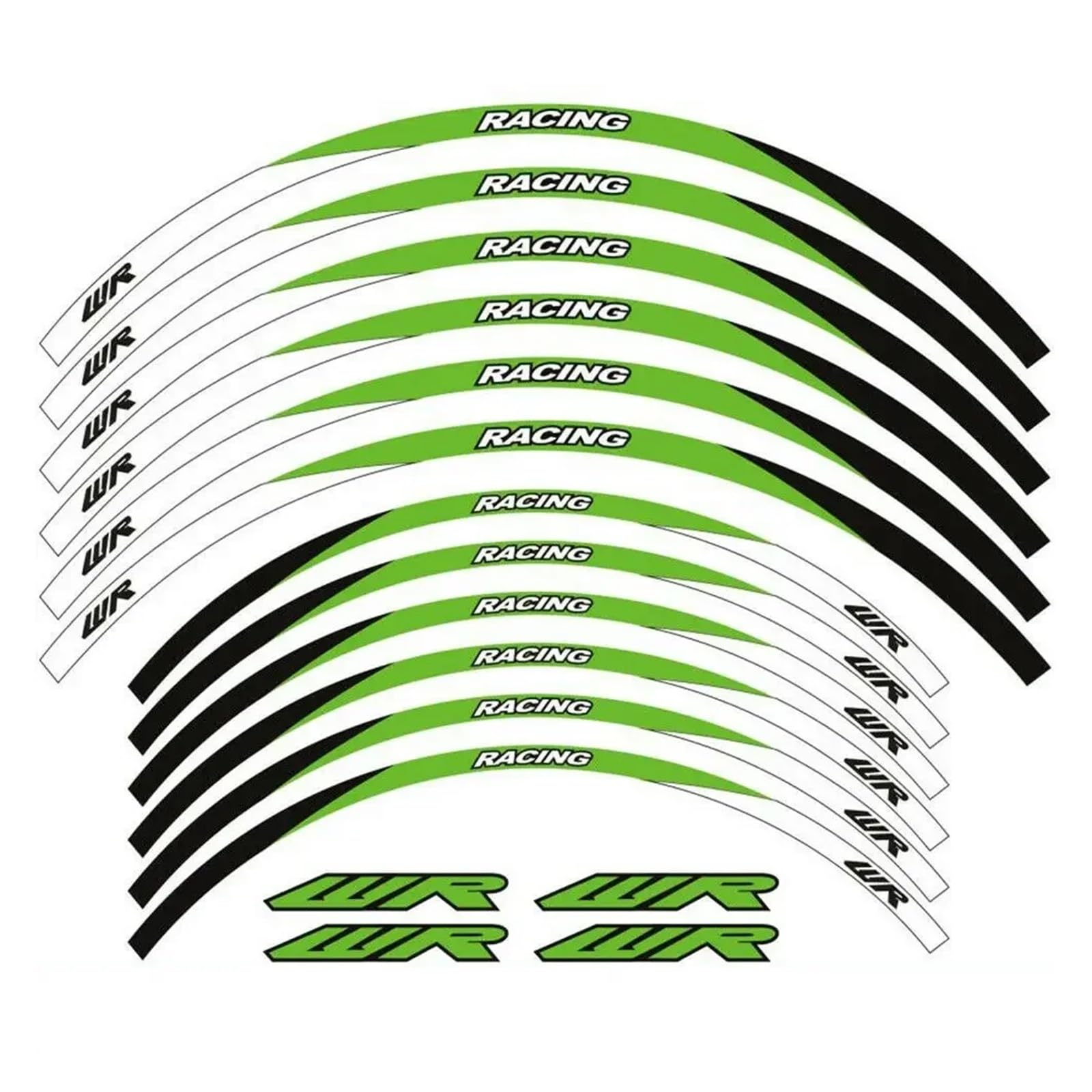 FÜR Y&AMAHA WR250F WR 250F 21" 18" Motorradaufkleber Rad Reflektierende Streifen Felge Reifen wasserdichte Dekorative Aufkleber Set Felgenband-Aufkleber(Green) von YYFhck