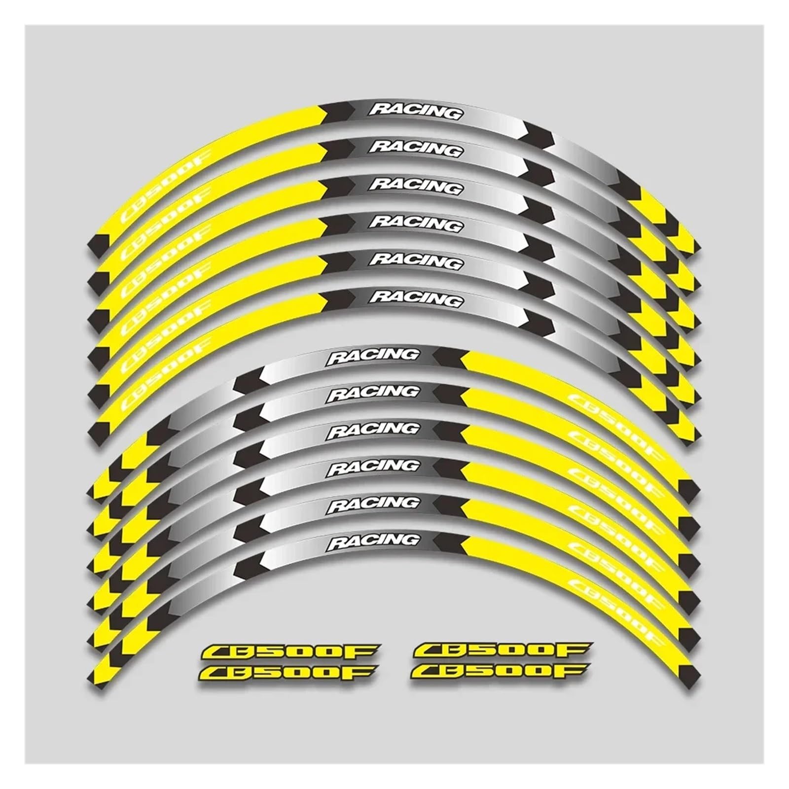 Für H&onda CB500F CB 500F 500 Cb500 F Motorrad-Radnabenaufkleber, reflektierendes Streifenband, Felgenreifen-Aufkleber, Aufkleber-Set Felgenband-Aufkleber(1L A Yellow) von YYFhck