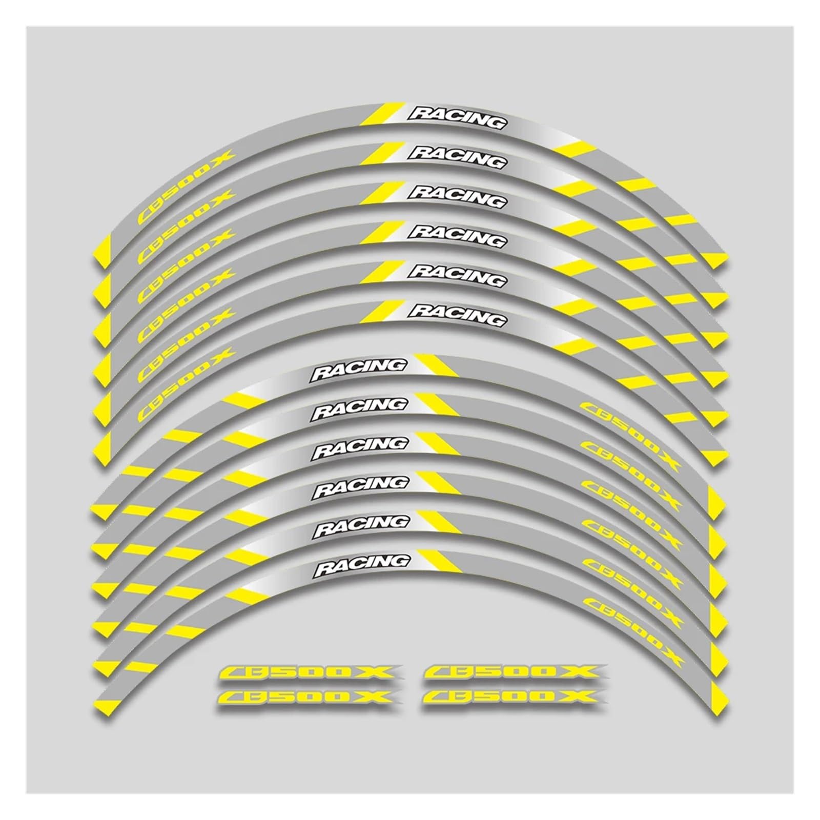 Für H&onda CB500X CB 500X 500 Cb500 X Motorradräder Nabenaufkleber Reflektierendes Streifenband Reifen Dekorative Aufkleber Set Felgenband-Aufkleber(2L B Yellow) von YYFhck