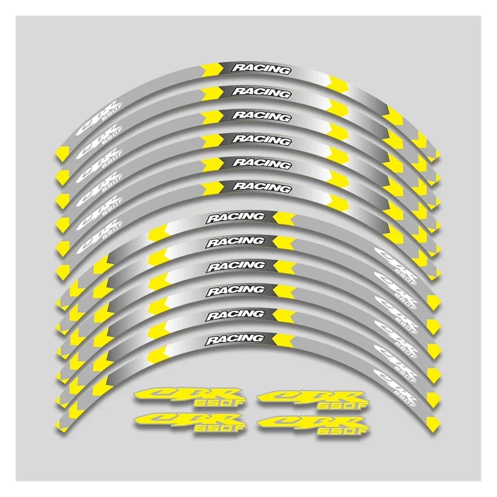 Für H&onda CBR650F CBR 650 F 650F Motorrad Aufkleber Räder Nabe Dekorative Abziehbilder Felge Reflektierende Streifen Klebeband Set Felgenband-Aufkleber(1L B Yellow) von YYFhck