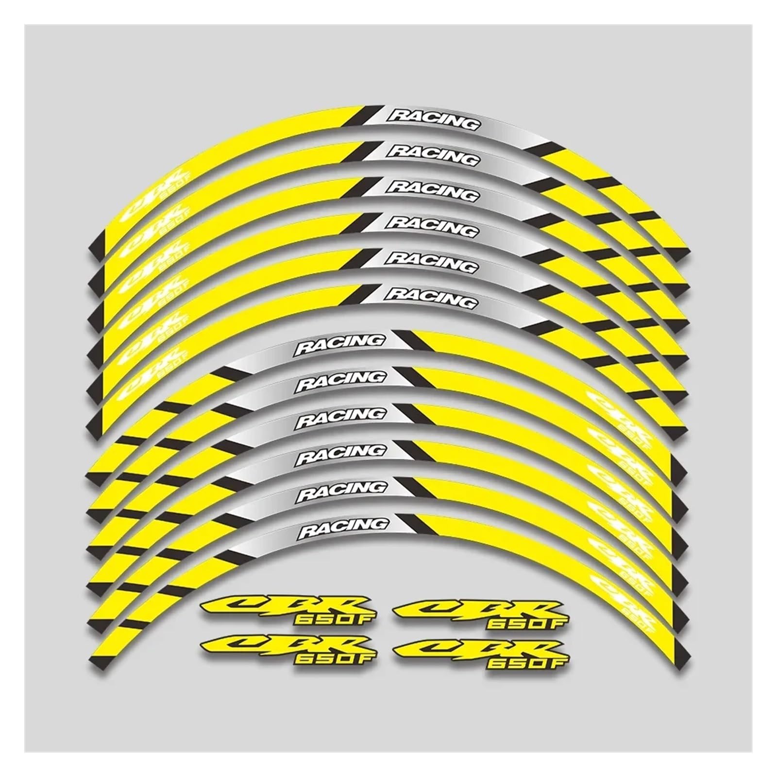 Für H&onda CBR650F CBR 650 F 650F Motorrad Aufkleber Räder Nabe Dekorative Abziehbilder Felge Reflektierende Streifen Klebeband Set Felgenband-Aufkleber(2L A Yellow) von YYFhck