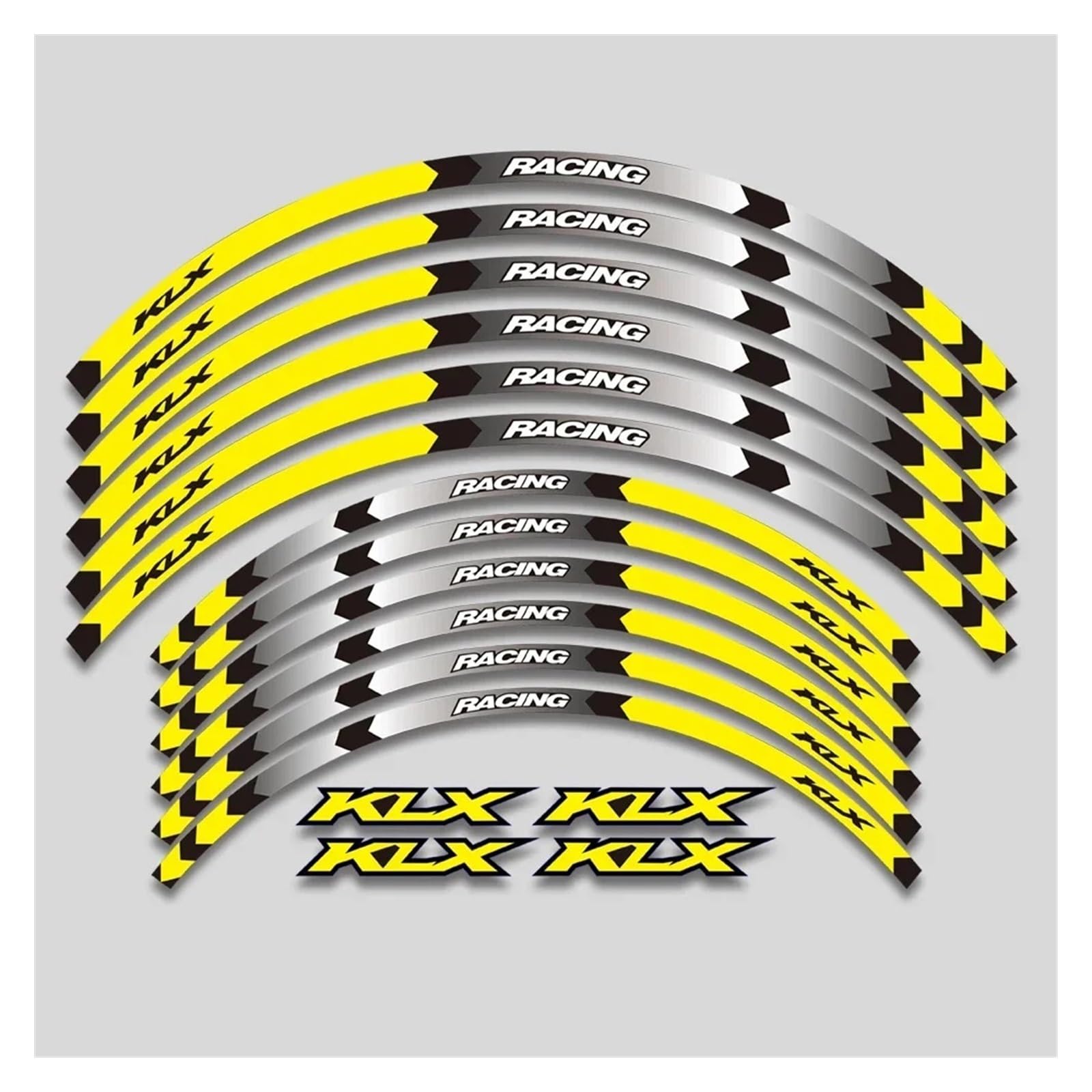 Für K&AWASAKI KLX250 KLX250S KLX250R KLX 250 250S 250R SR Motorrad Aufkleber Radnabe Reflektierende Streifen Felgenaufkleber Felgenband-Aufkleber(1 Style A Yellow) von YYFhck