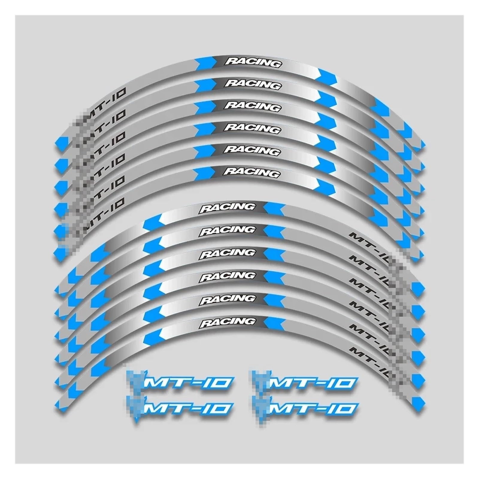 Für Y&AMAHA MT10 Mt 10 17 Zoll Motorrad Aufkleber Felge Reifen Wasserdicht Dekorative Aufkleber Radnabe Reflektierende Streifen Set Felgenband-Aufkleber(1 Style B Bule) von YYFhck