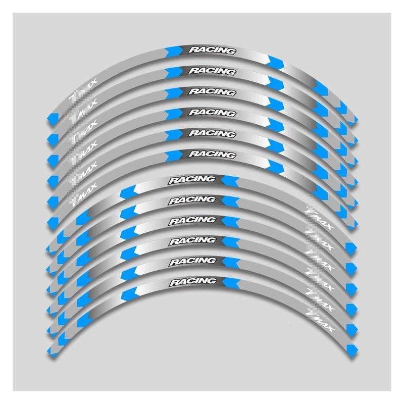 Für Y&AMAHA T Max Für TMAX 500 530 560 Für TMAX500 Für TMAX530 Für Tmax560 15'' Felgenaufkleber Abziehbilder Aufkleber Radstreifen Klebeband-Kit Felgenband-Aufkleber(1 Style B Bule) von YYFhck