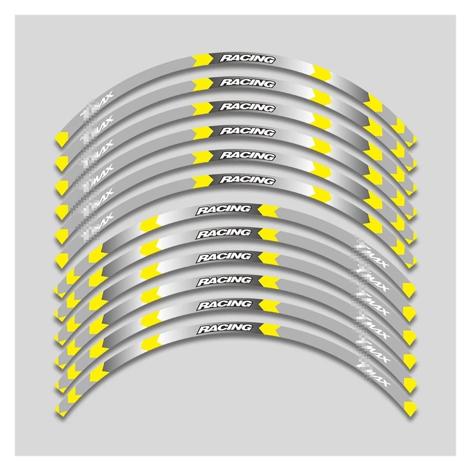 Für Y&AMAHA T Max Für TMAX 500 530 560 Für TMAX500 Für TMAX530 Für Tmax560 15'' Felgenaufkleber Abziehbilder Aufkleber Radstreifen Klebeband-Kit Felgenband-Aufkleber(2 Style B Yellow) von YYFhck