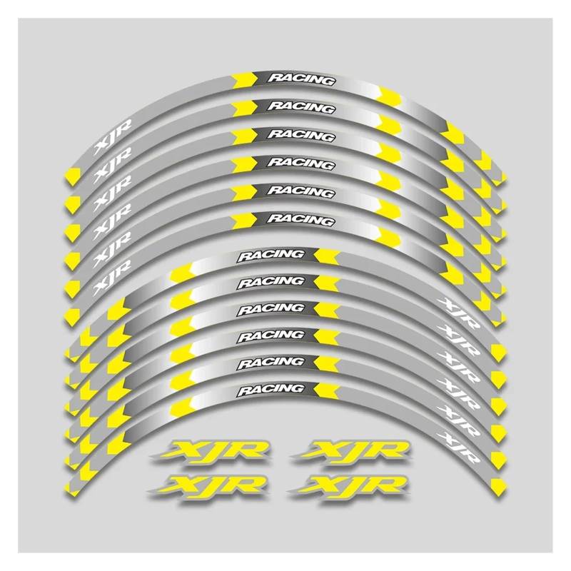 Für Y&AMAHA XJR400 XJR1200 XJR1300 XJR 400 1200 1300 Motorrad Aufkleber Räder Nabe Reflektierende Streifen Felgenaufkleber Klebeband Felgenband-Aufkleber(1 Style B Yellow) von YYFhck