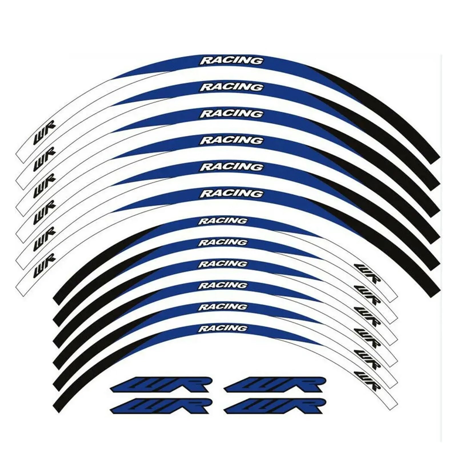 Für Y&amaha WR250R WR250F WR450F WR 250R 250F 450F 2001-2020 21" 18-Zoll-Nabenräder Reflektierende Streifen Aufkleber Felgenaufkleber Tape Kit Felgenband-Aufkleber(Blue B1) von YYFhck